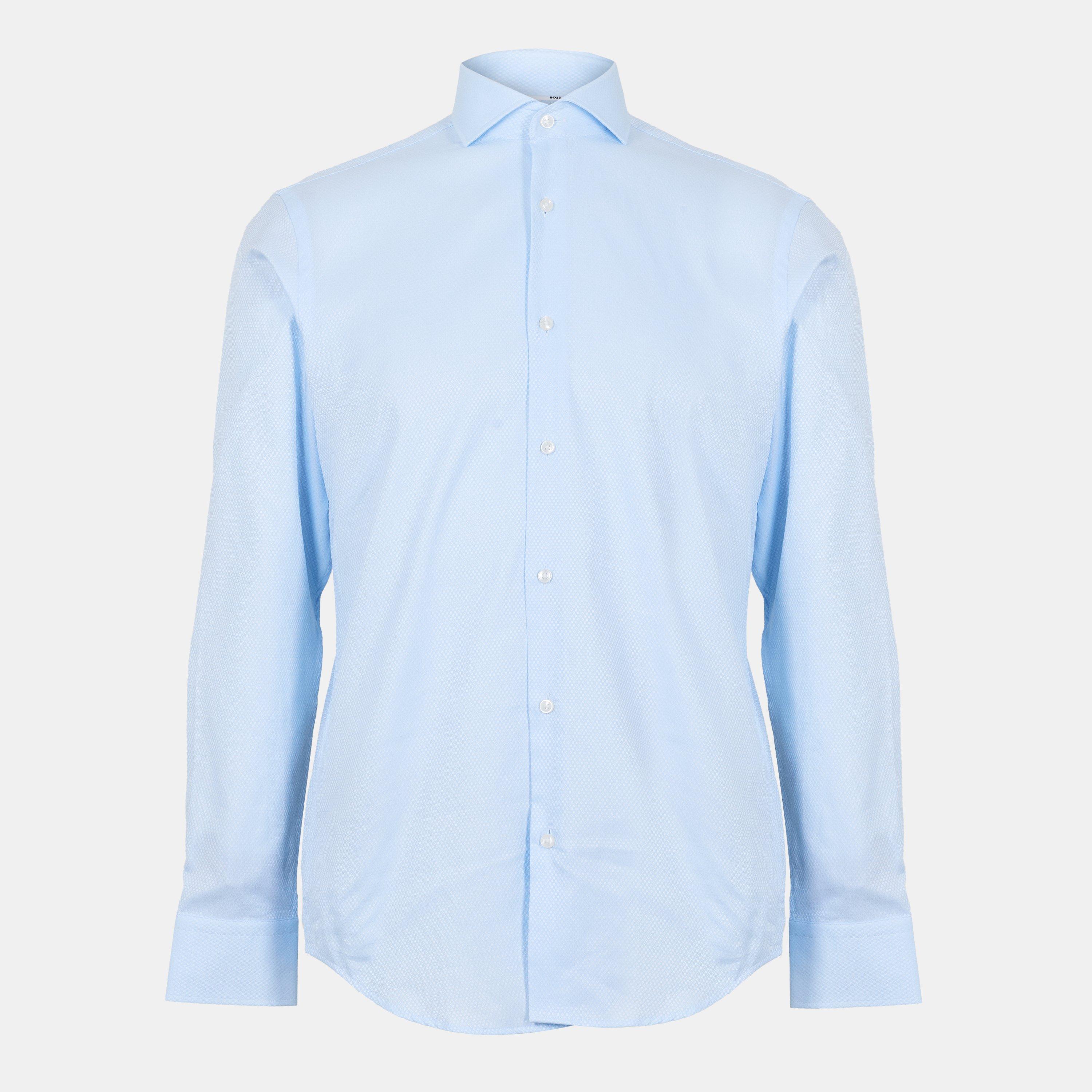 Boss Men's H Joe Spread Long Sleeve Oxford Shirt - Lt/Pastel Blue - 17.75 inch