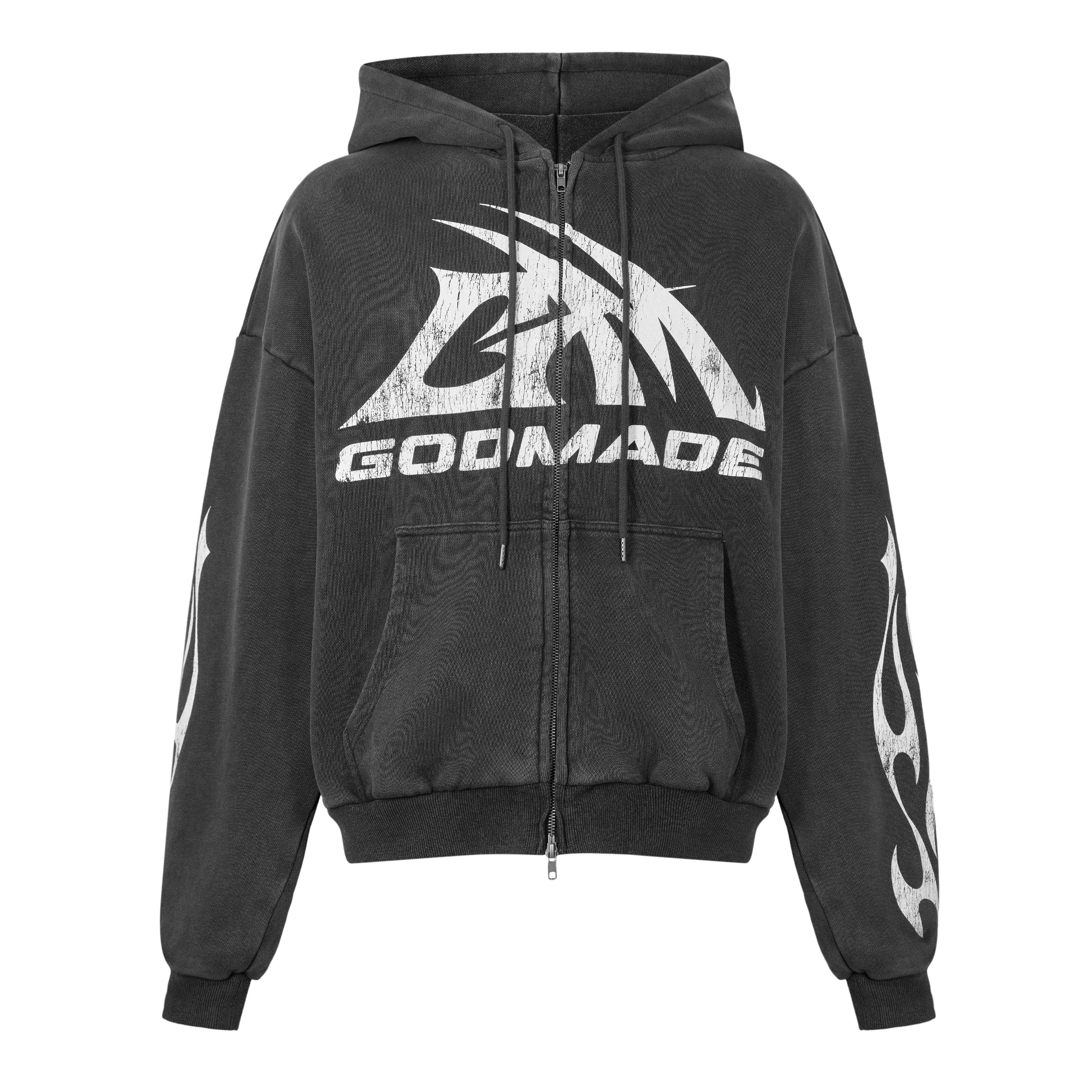 WASH GREY - God Made - Men's Full Zip Fleece - 1