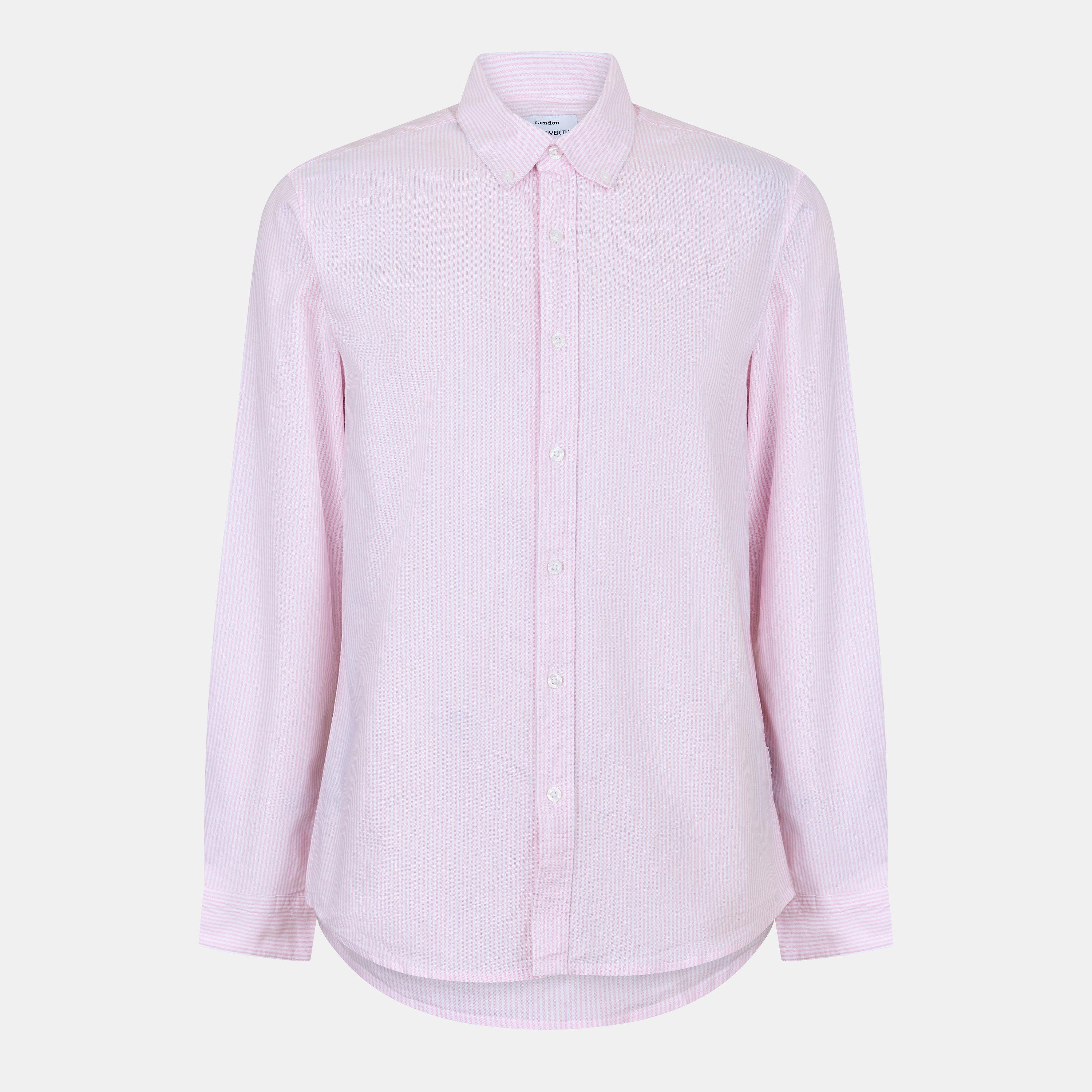 Peter Werth Men's Long Sleeve Shirt - Pink/White - X Large