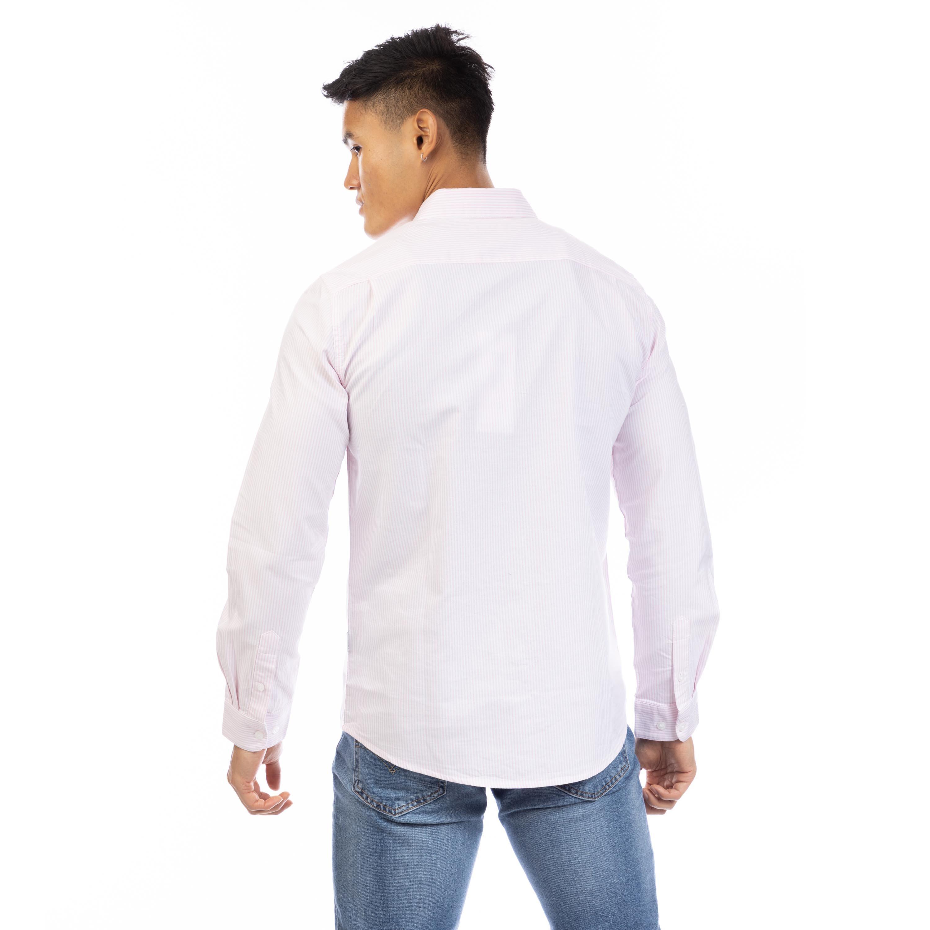 Roze/Wit - Peter Werth - Men's Long Sleeve Shirt - 3