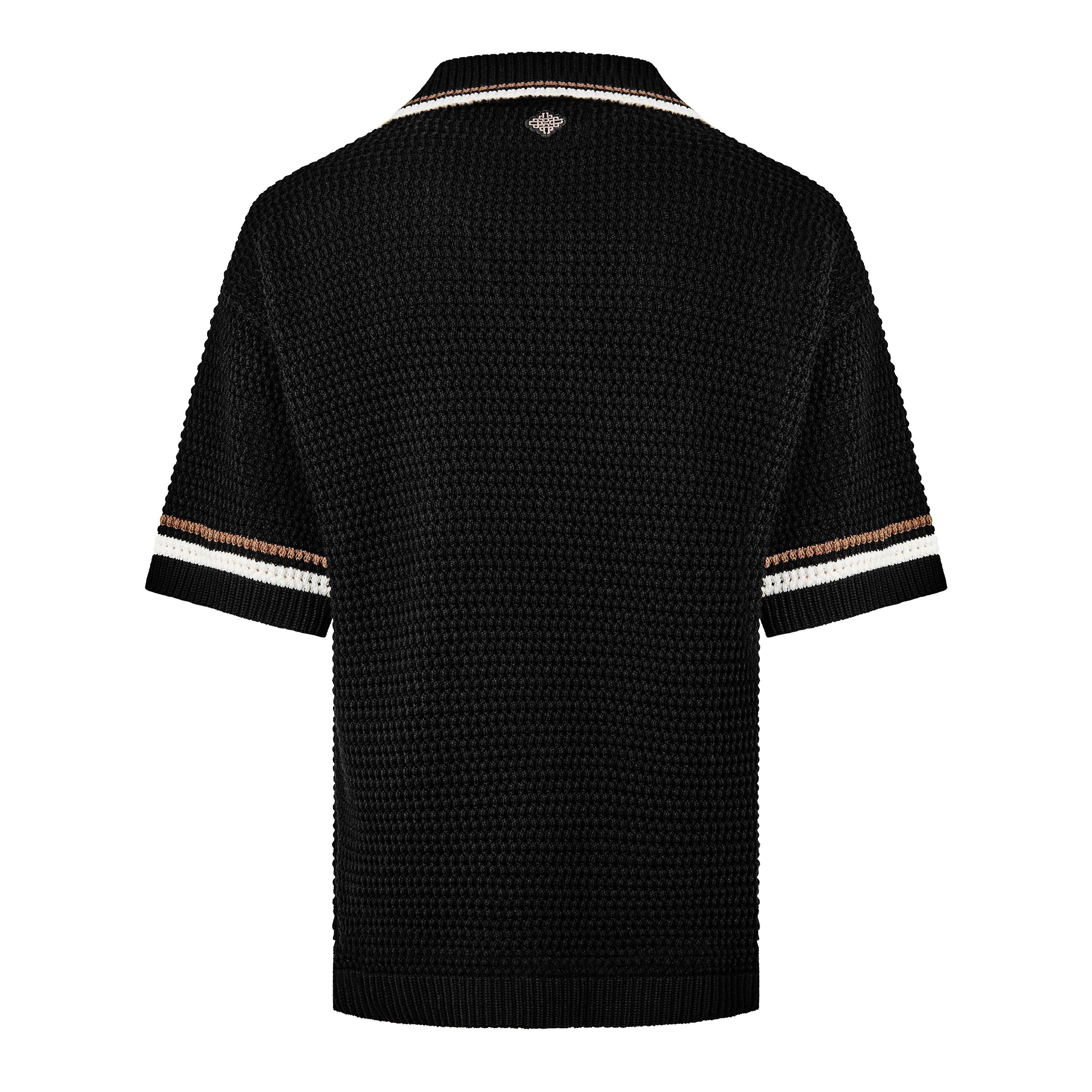 Black - The Couture Club - Men's Patterned Short Sleeve Shirt - 2