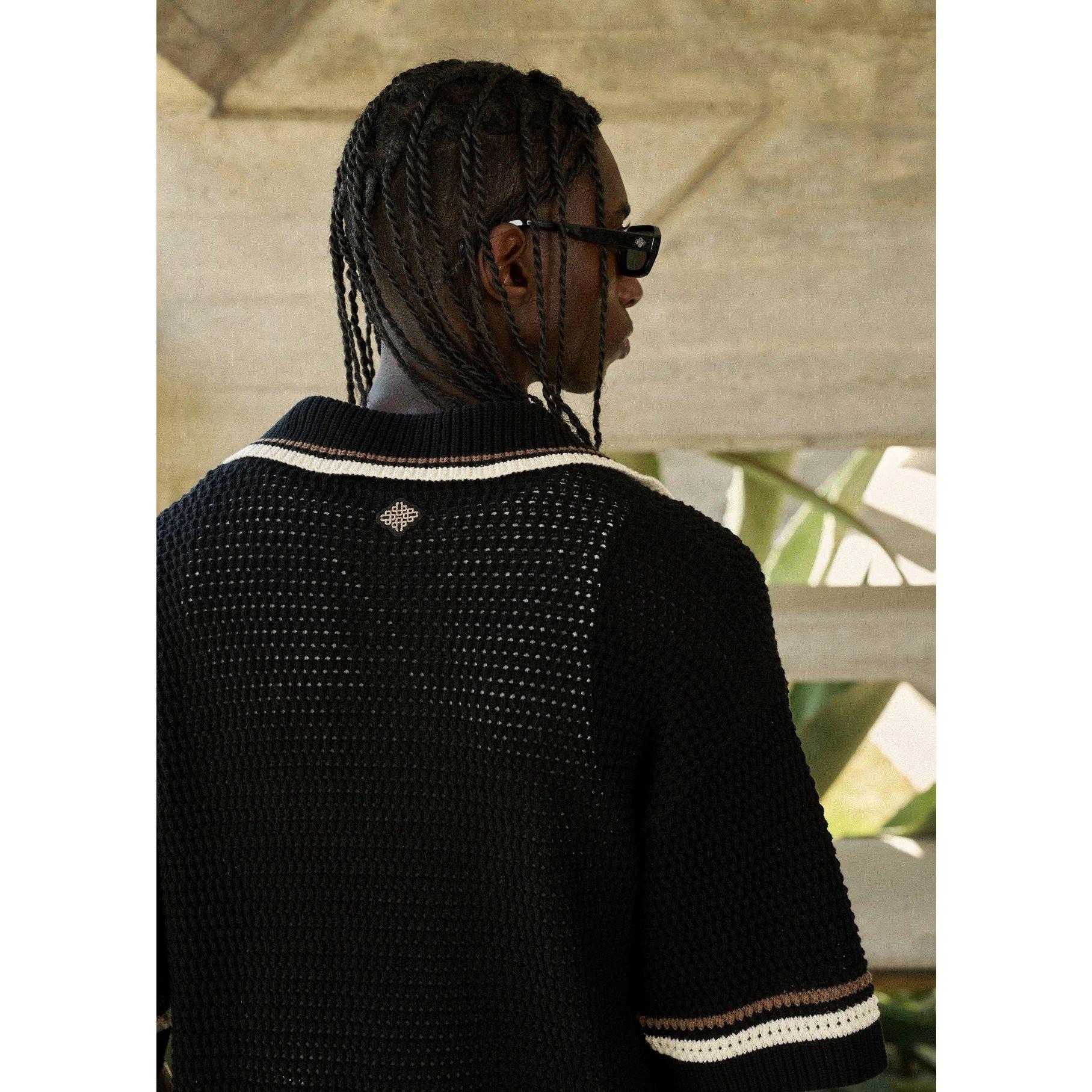 Black - The Couture Club - Men's Patterned Short Sleeve Shirt - 4