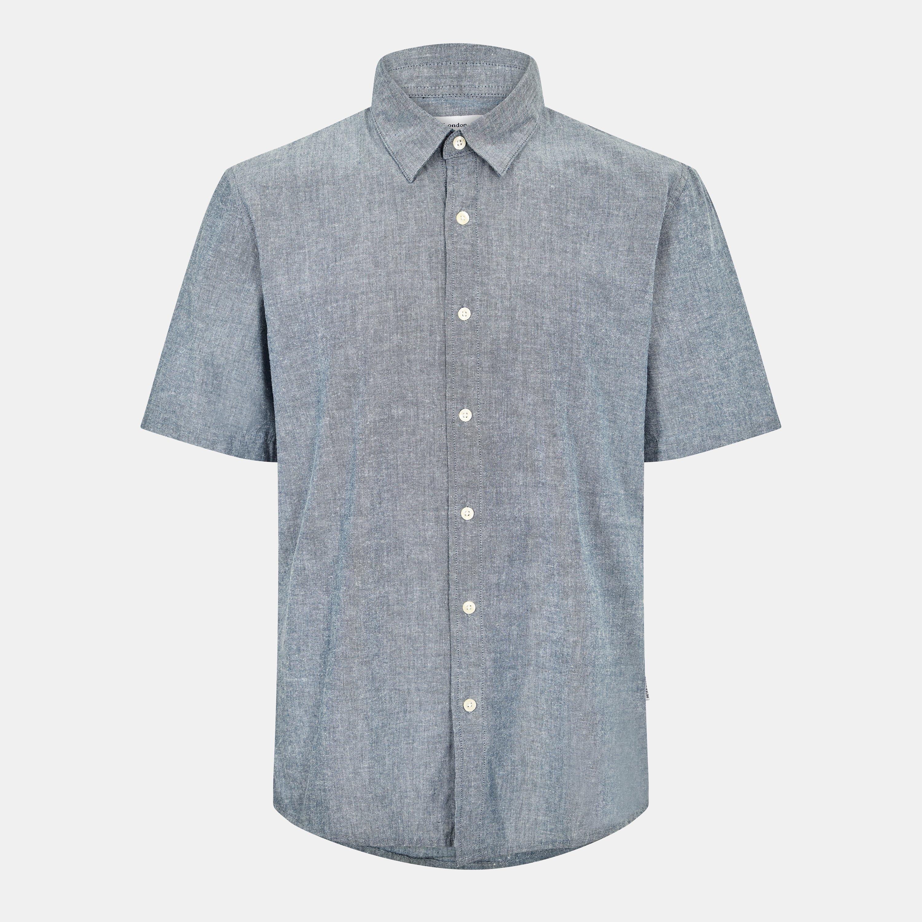 Charcoal - Peter Werth - Men's Tenter Plain Short Sleeve Shirt - 1