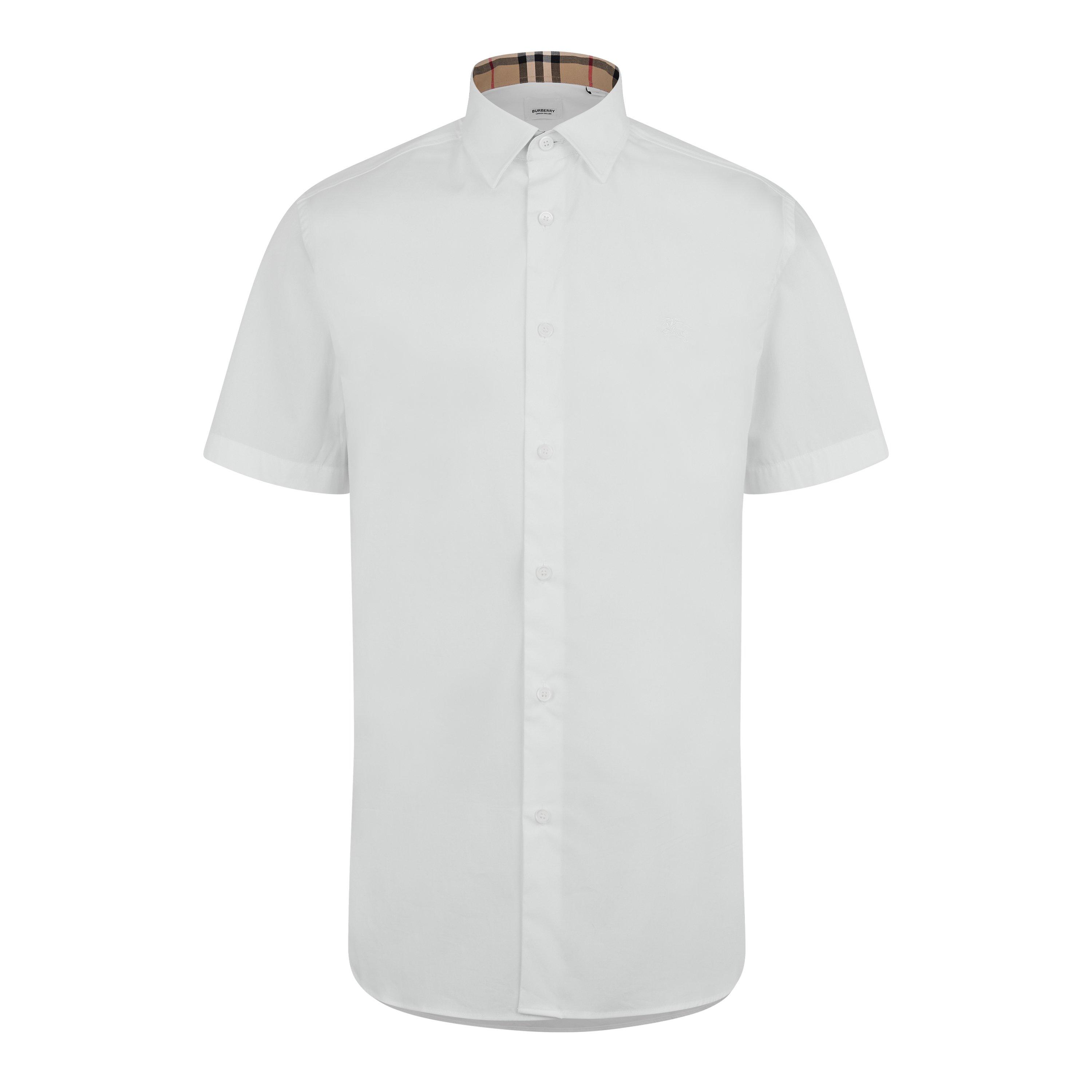 Burberry Men's Embroidered Cotton Sherfield Ekd Button Shirt - White A1464 - S