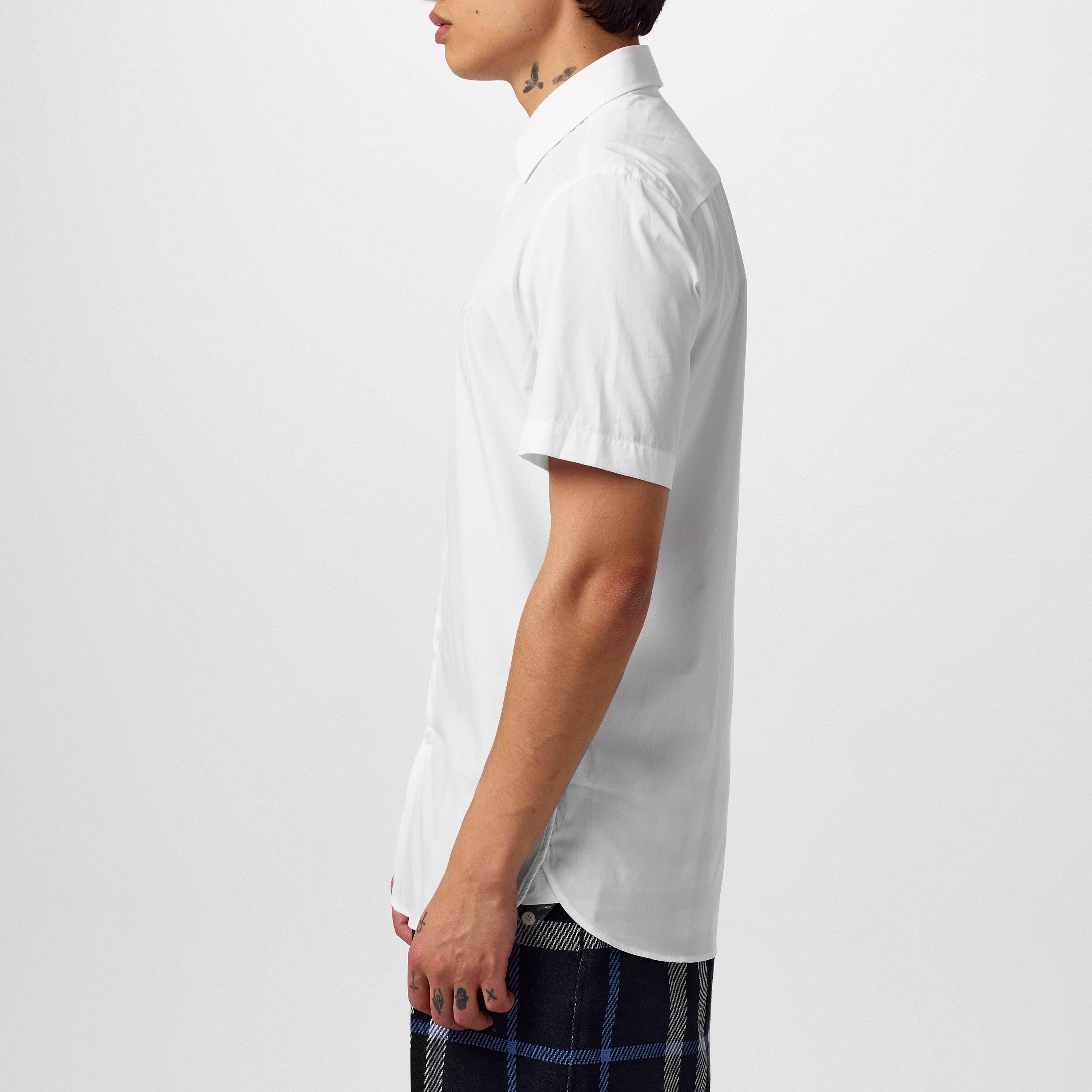 White A1464 - Burberry - Men's Embroidered Cotton Sherfield Ekd Button Shirt - 2