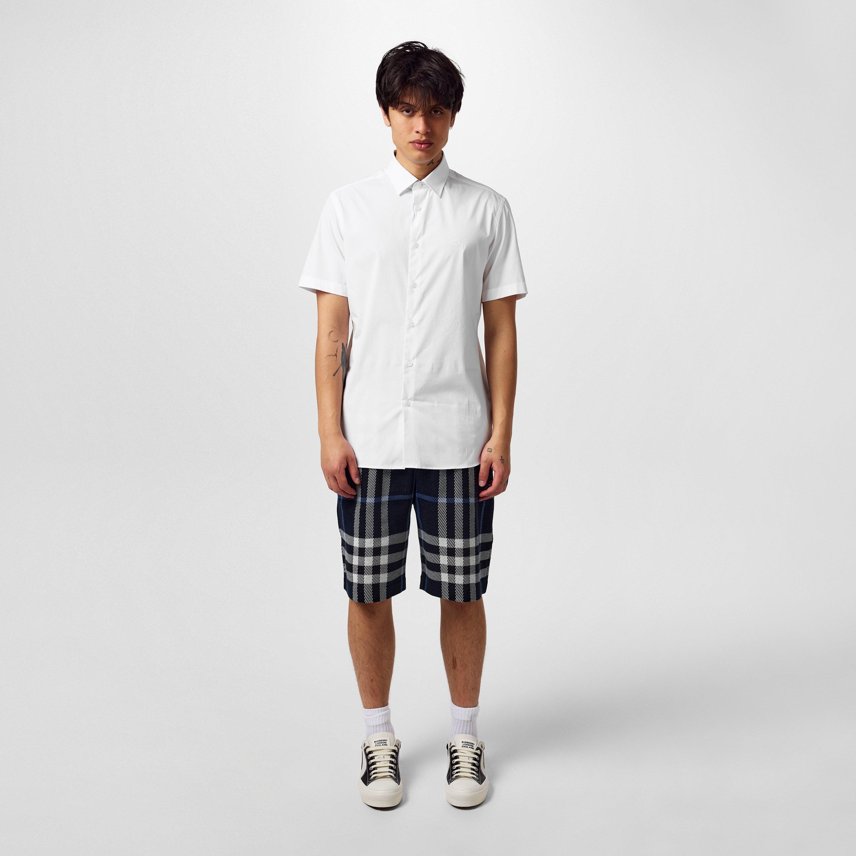 White A1464 - Burberry - Men's Embroidered Cotton Sherfield Ekd Button Shirt - 4