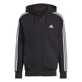 adidas Essentials French Terry 3 Stripes Zip Hoodie Mens