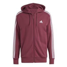 adidas Essentials French Terry 3 Stripes Zip Hoodie Mens