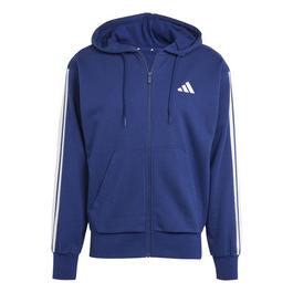 adidas Essentials French Terry 3 Stripes Zip Hoodie Mens