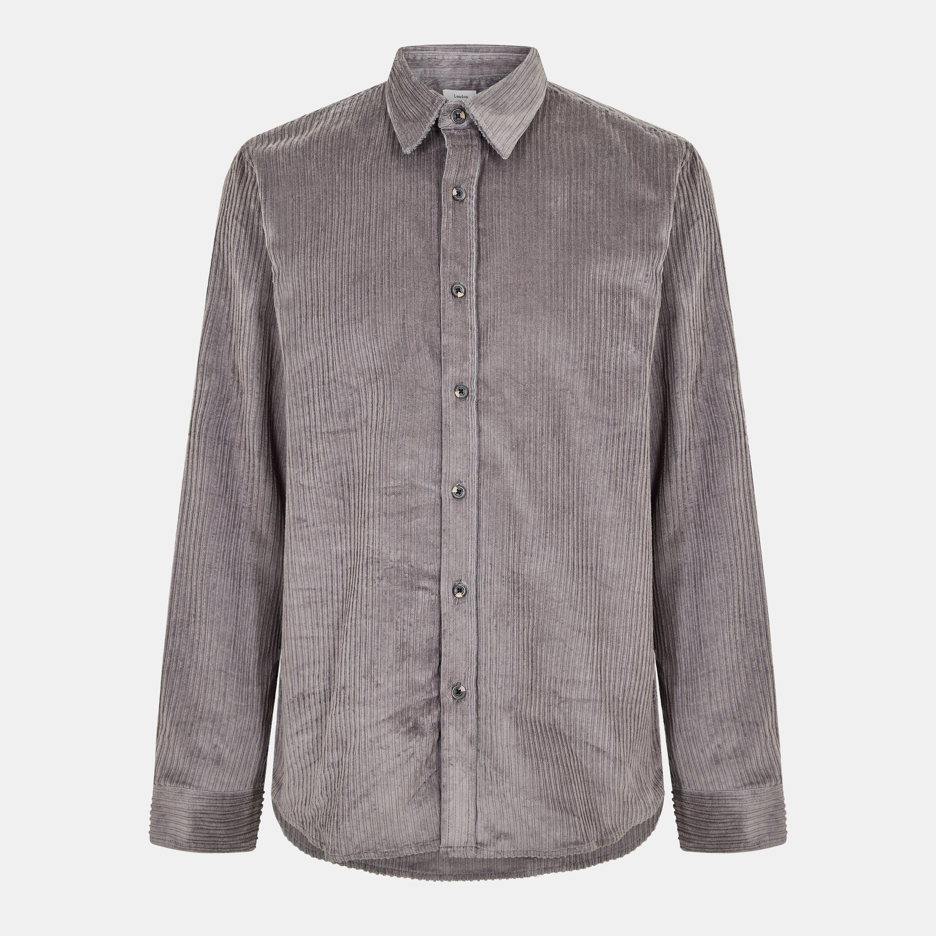 Grey - Peter Werth - Men's Elmore Long Sleeve Plain Shirt - 1