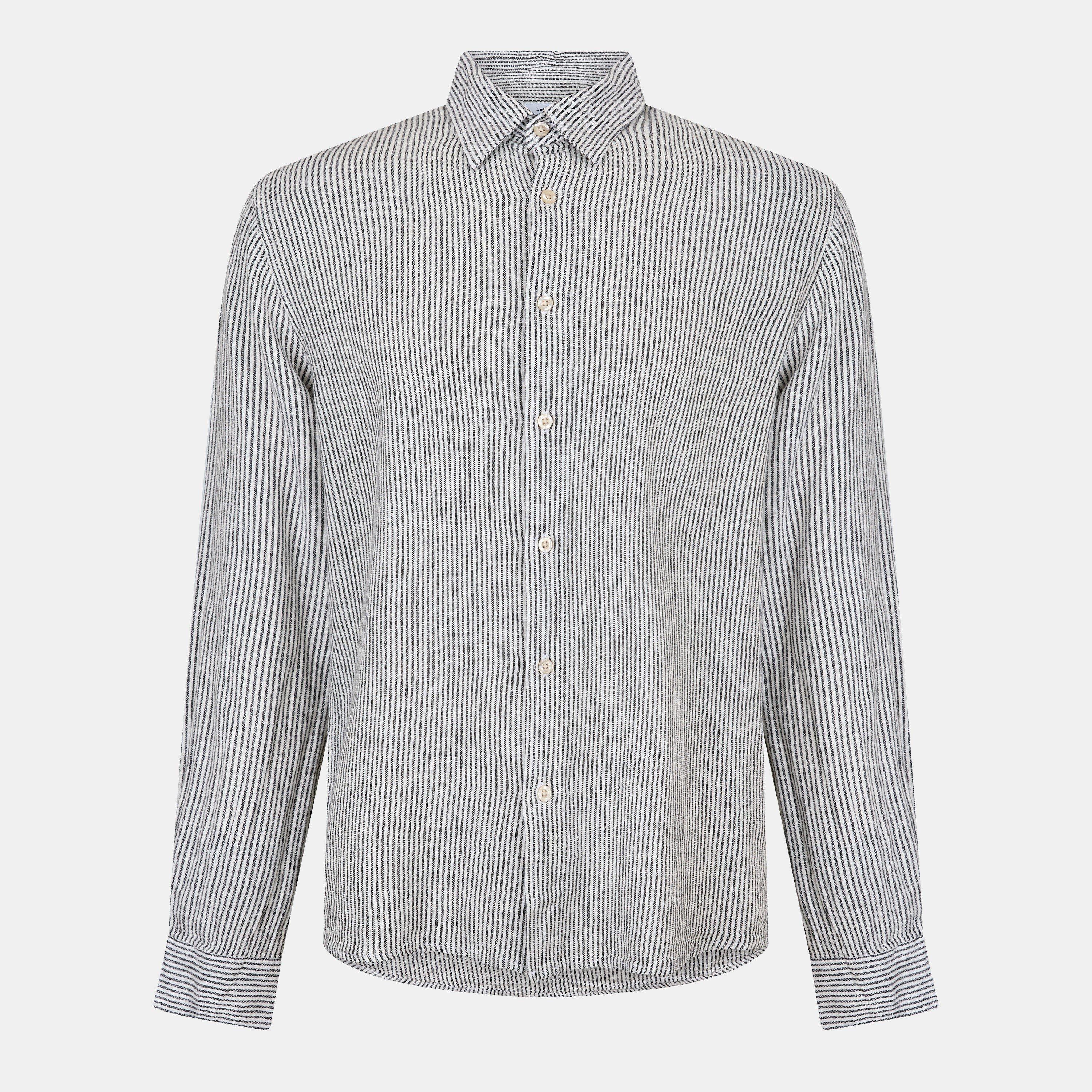 Black/White - Peter Werth - Men's Rascoe Long Sleeve Shirt - 1