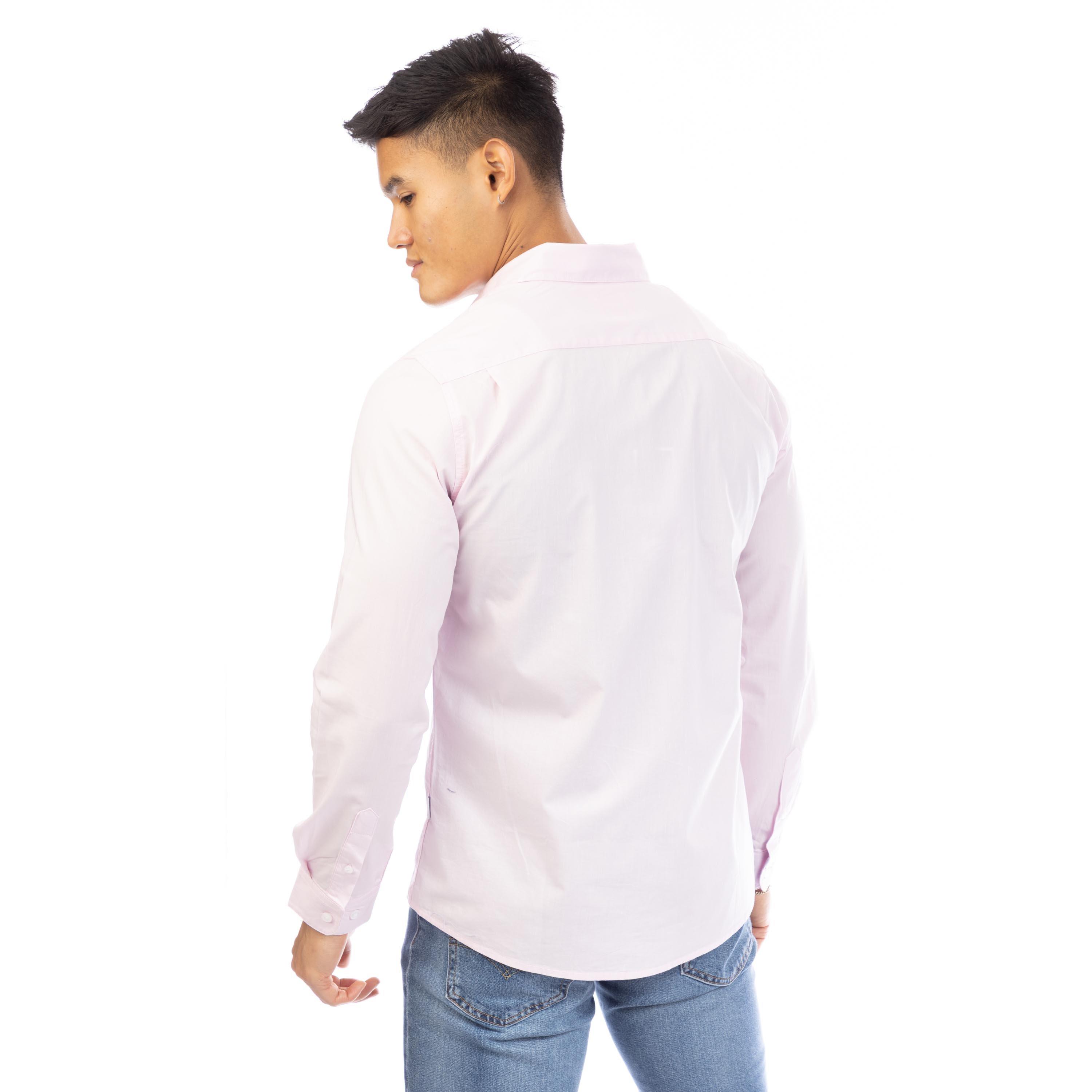 Pink - Peter Werth - Men's Long Sleeve Plain Shirt - 3