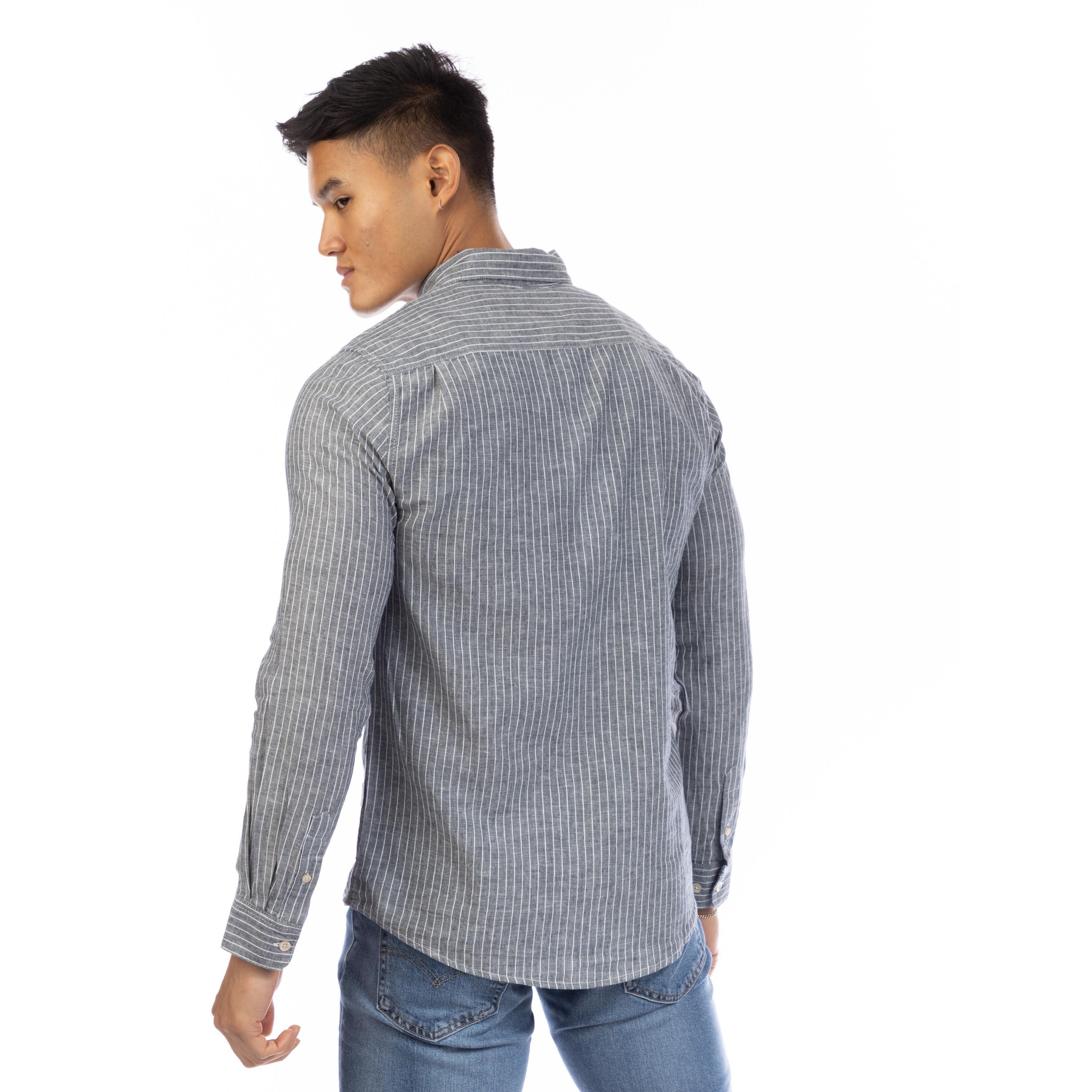 Marine/Blanc - Peter Werth - W Otton Ls Sht Sn99 - 3