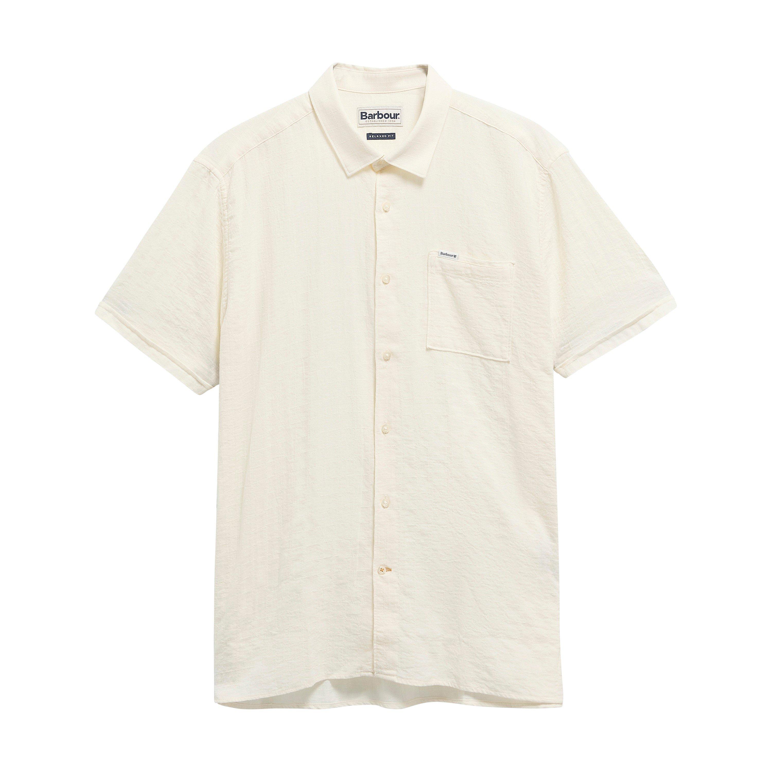 Barbour Men's Short Sleeve Patterned Shirt - Whspr Wht WH32 - L