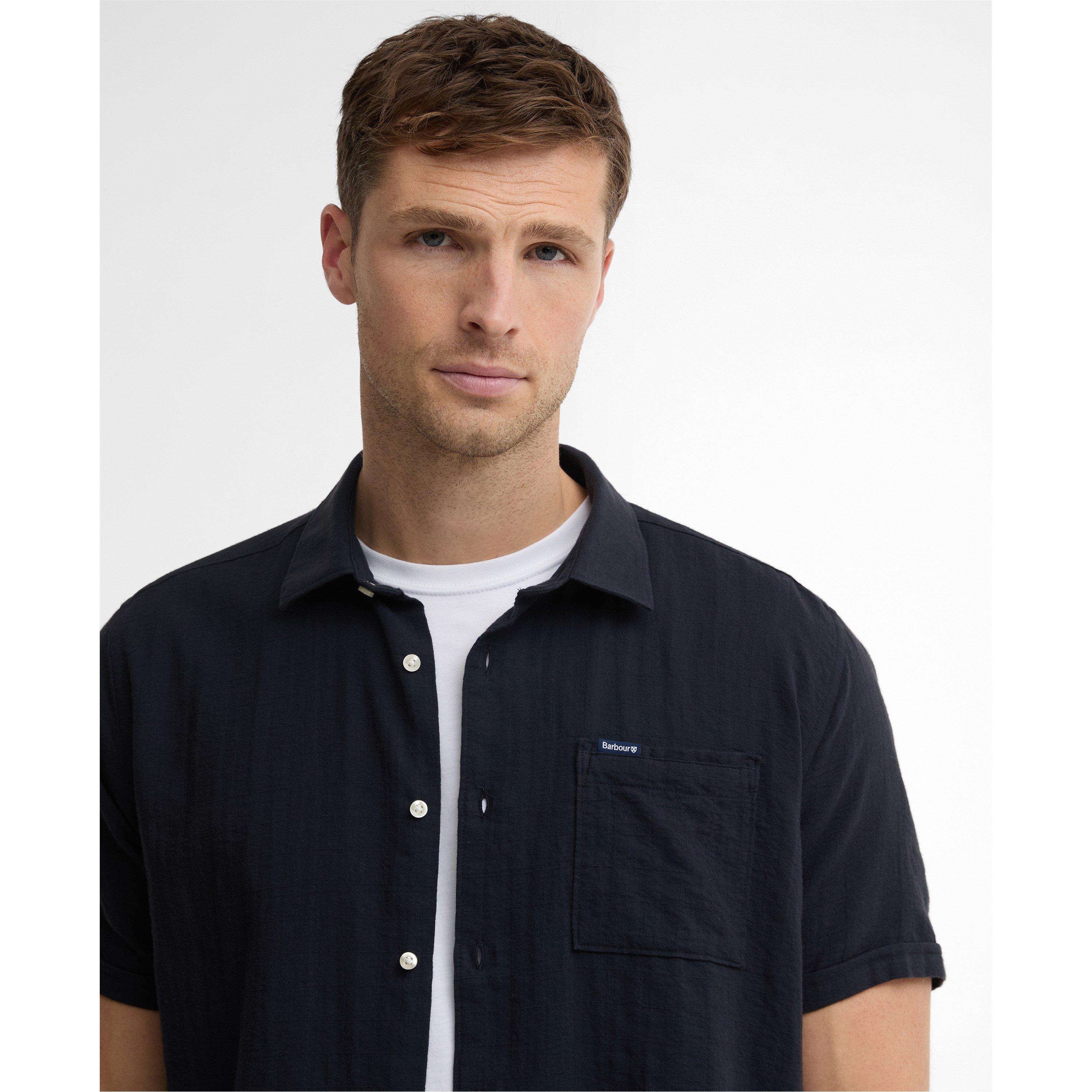 Dark Navy NY74 - Barbour - Men's Short Sleeve Patterned Shirt - 4