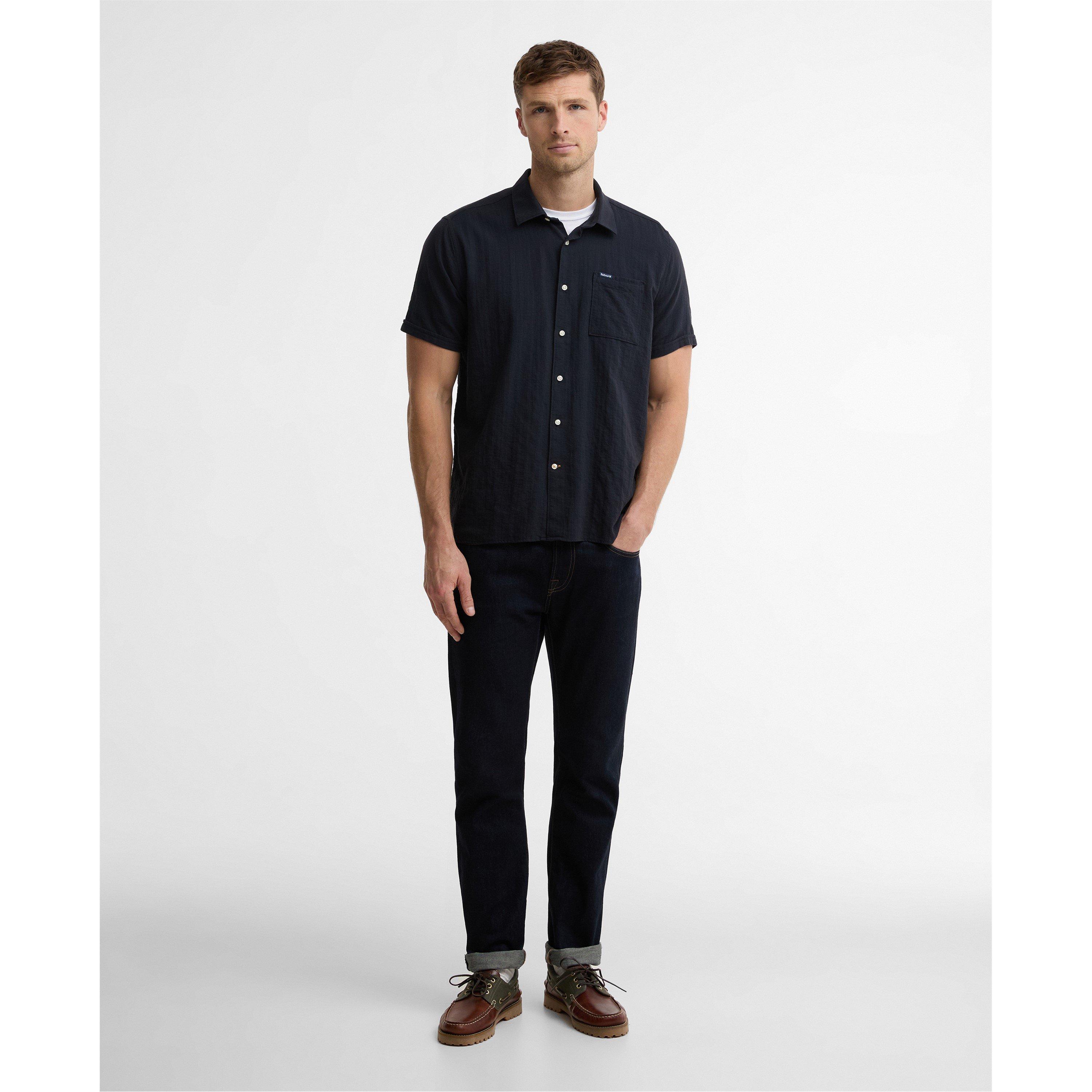 Dark Navy NY74 - Barbour - Men's Short Sleeve Patterned Shirt - 5
