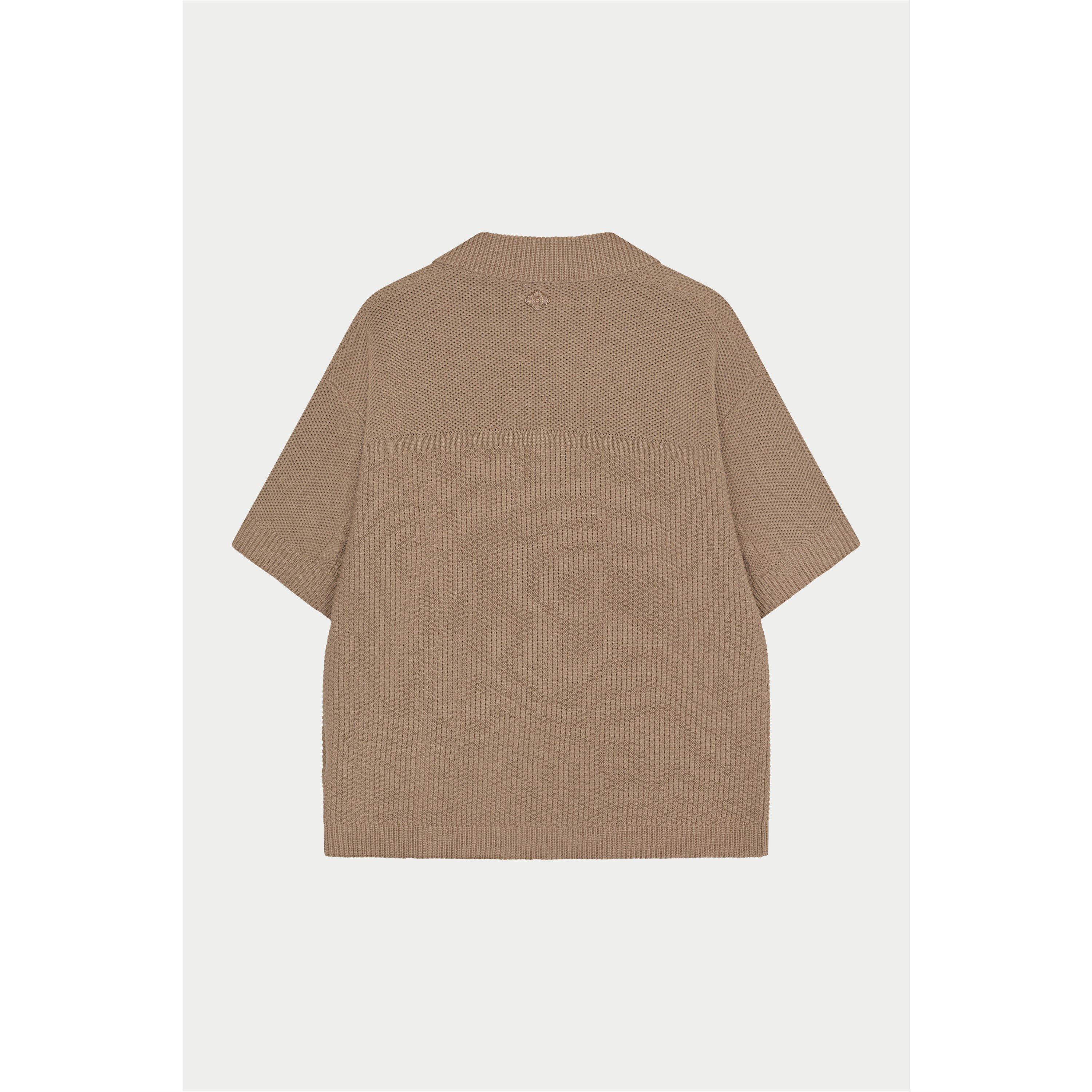 Brown - The Couture Club - Men's Patterned Short Sleeve Shirt - 2