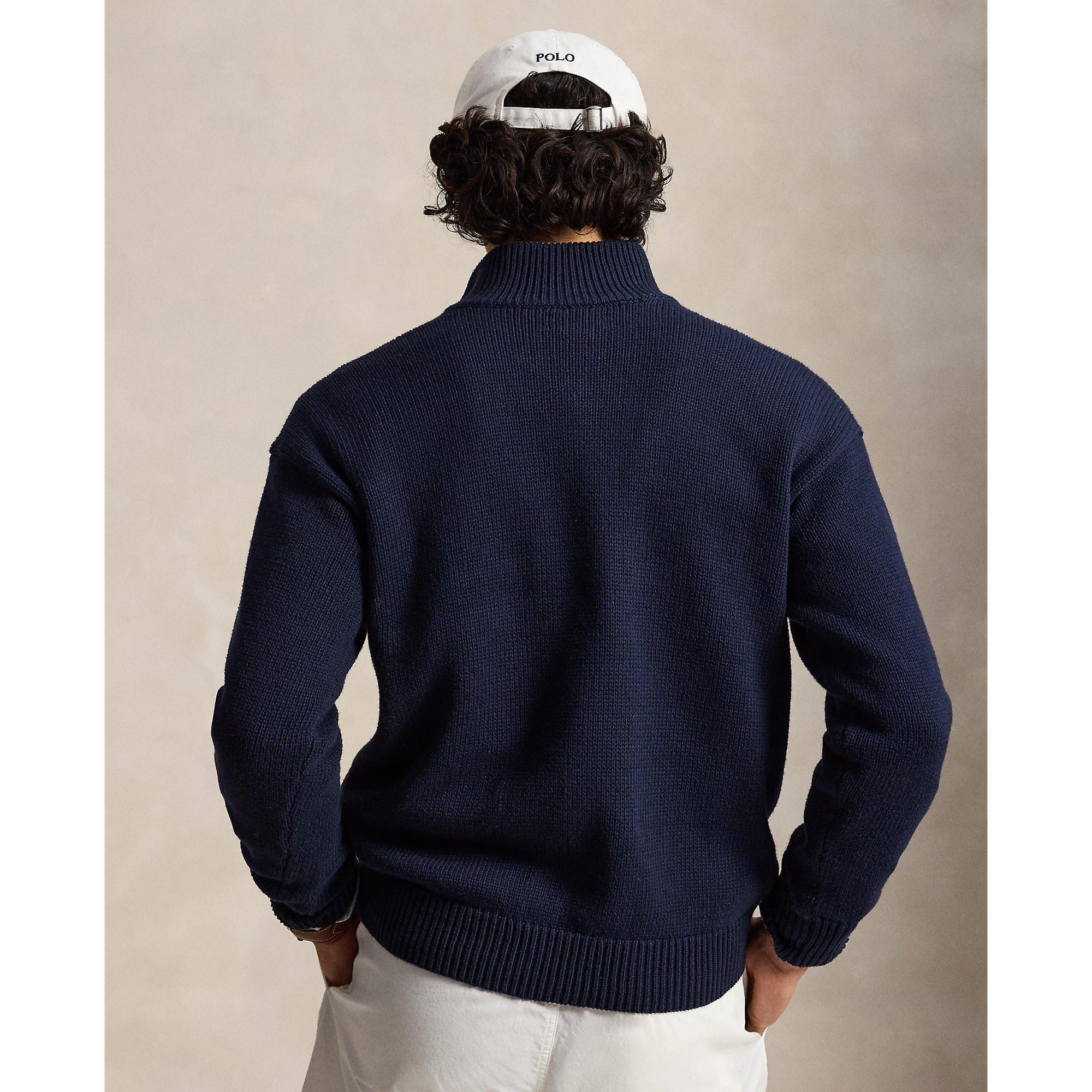 Hunter Navy - Polo Ralph Lauren - Men's Quarter Zip Fleece - 3