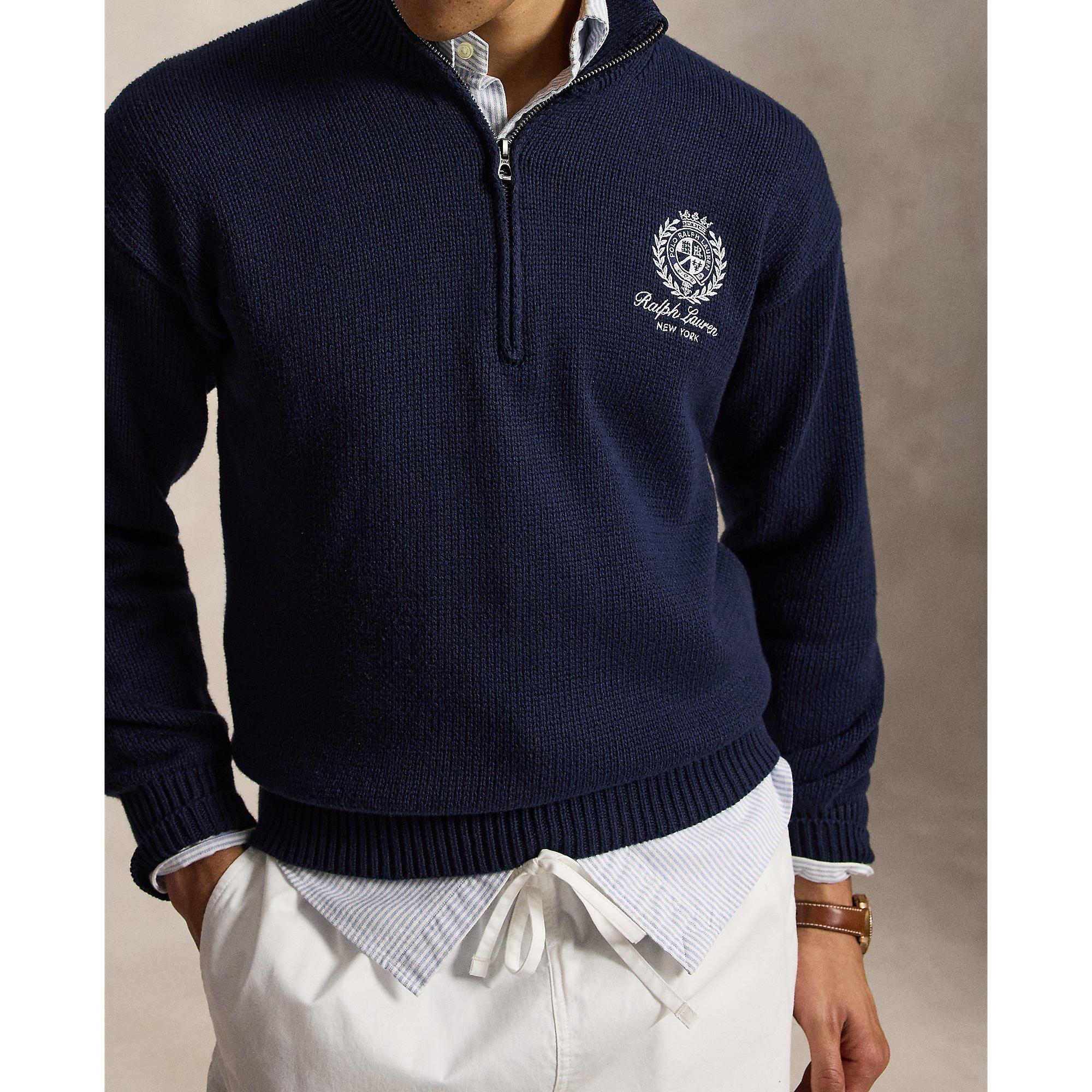 Hunter Navy - Polo Ralph Lauren - Men's Quarter Zip Fleece - 4