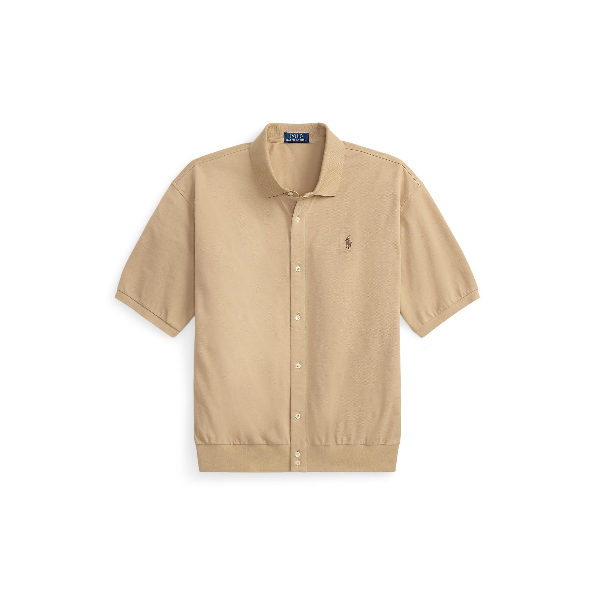 Vintage Khaki - Polo Ralph Lauren - Men's Plain Short Sleeve Shirt - 1