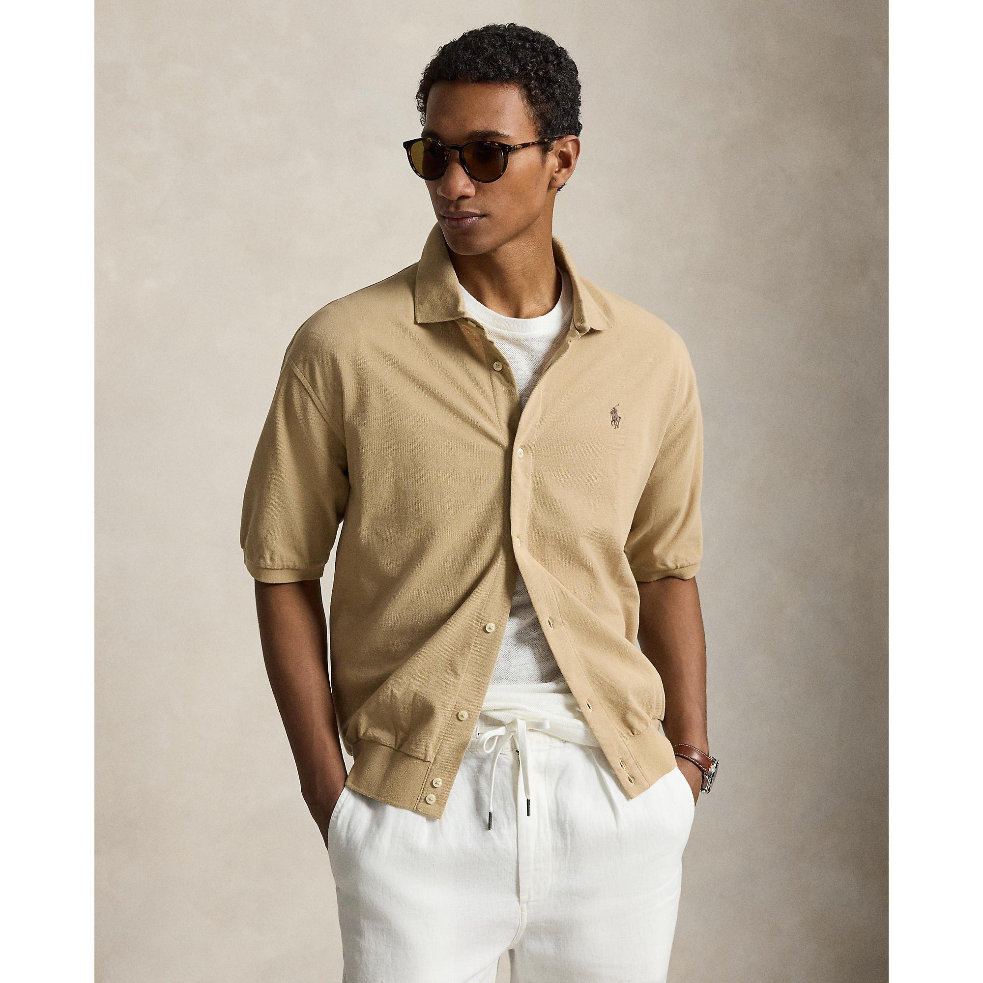 Vintage Khaki - Polo Ralph Lauren - Men's Plain Short Sleeve Shirt - 2