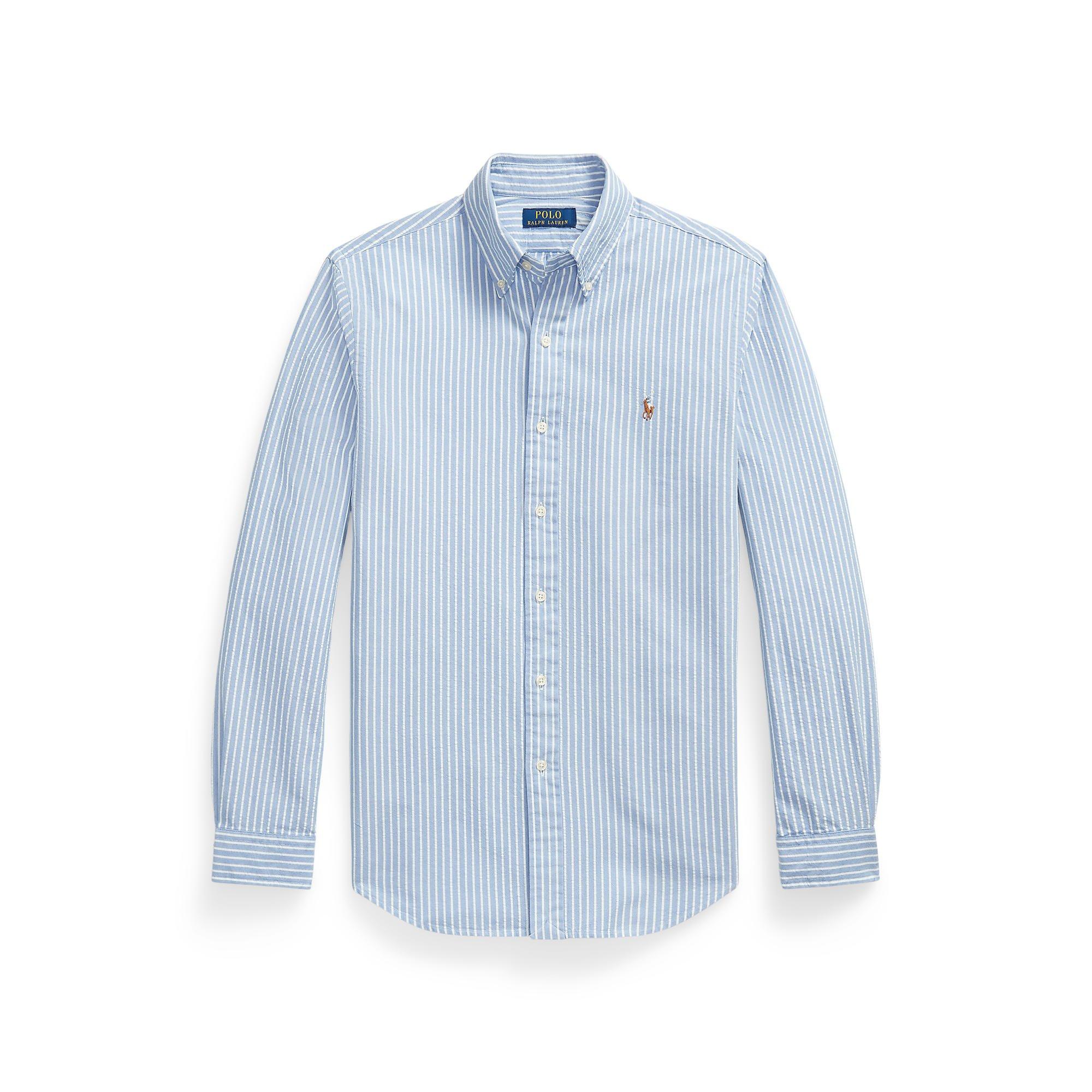 Blue/White - Polo Ralph Lauren - Men's Long Sleeve Patterned Shirt