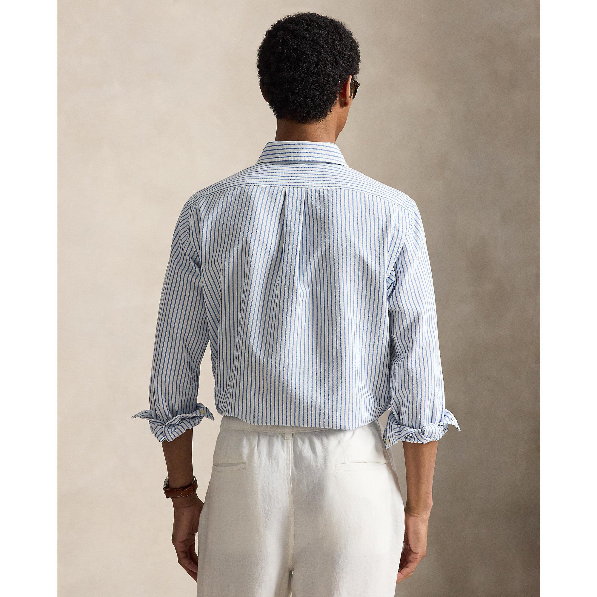 White/Blue - Polo Ralph Lauren - Men's Long Sleeve Patterned Shirt - 3