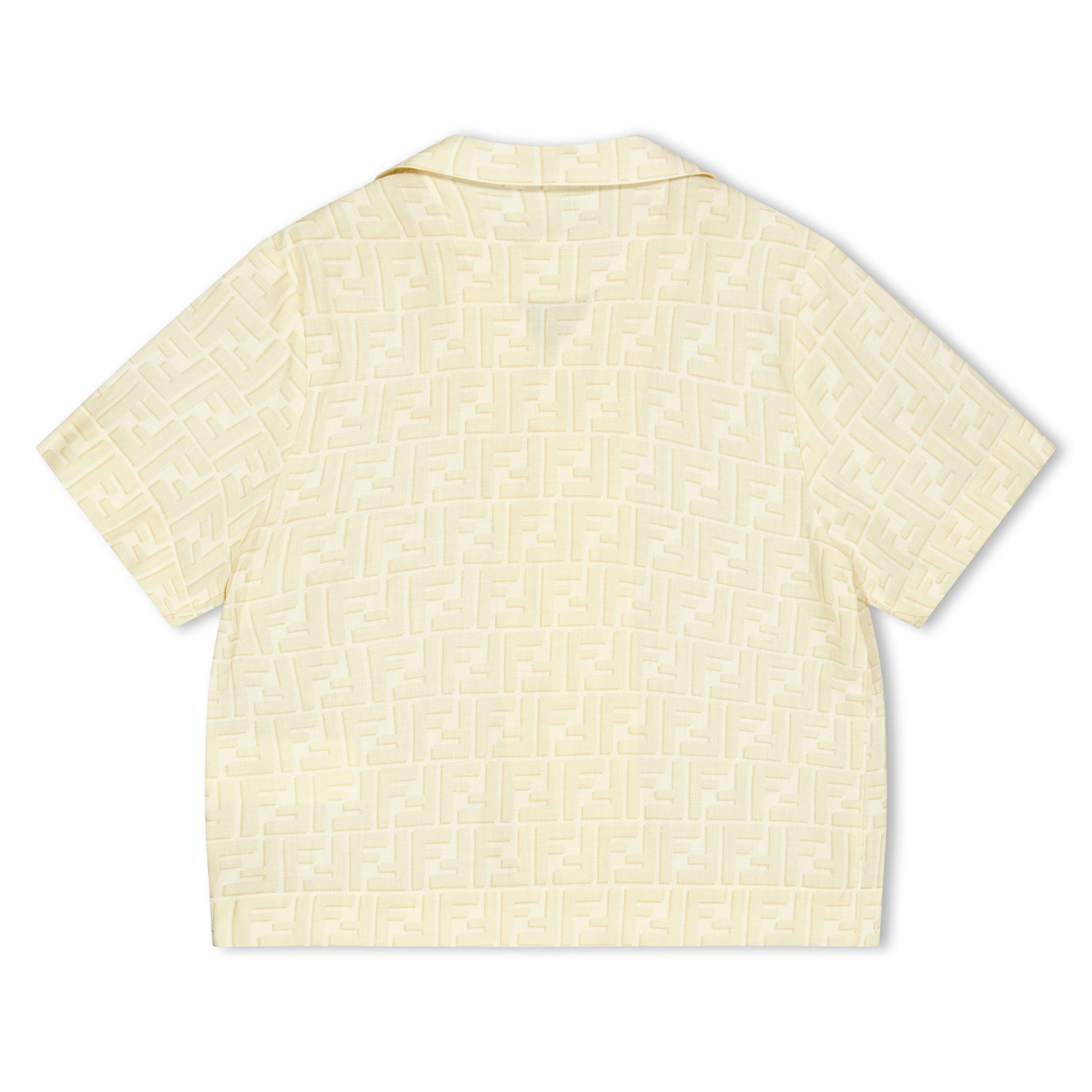 Linen F1P2N - Fendi - Kids' Short Sleeve Bowling Shirt - 2