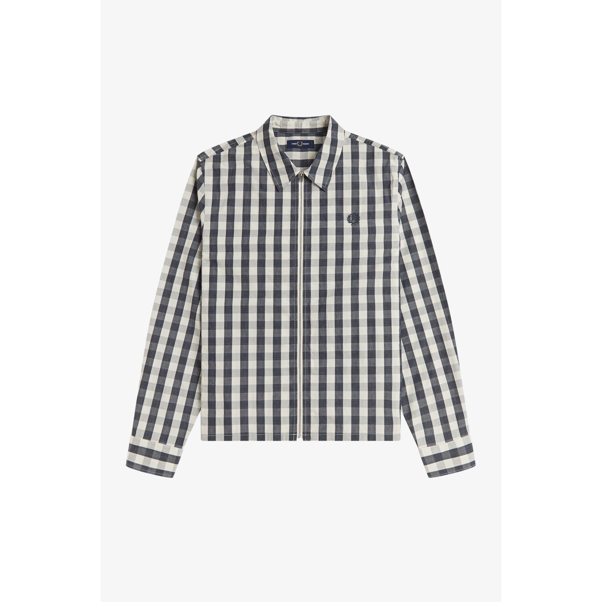 Fred Perry Men's Long Sleeve Patterned Shirt - Bttrcrm A07 - XL