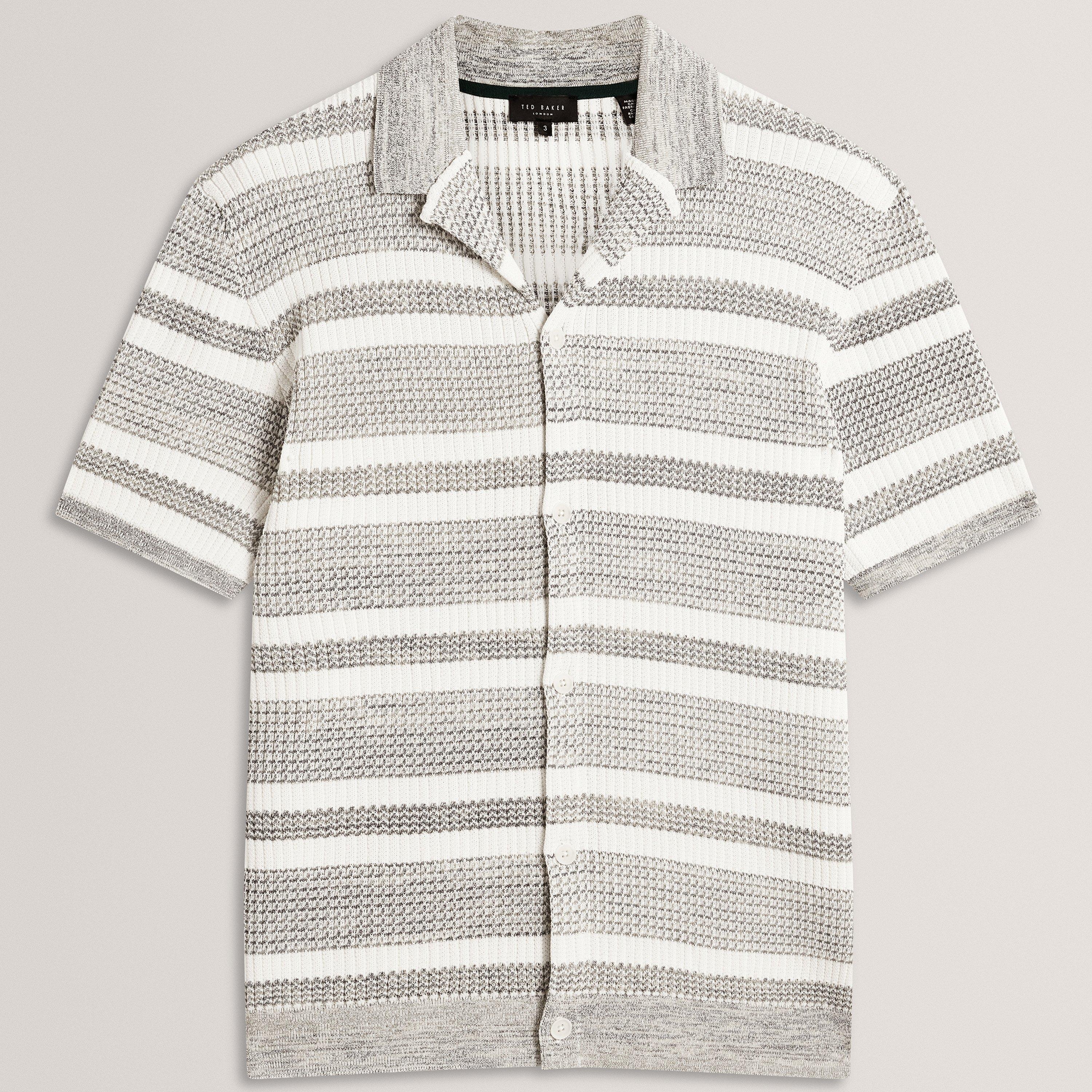 White - Ted Baker - Ted SS Relx StrpShrt Sn62 - 1