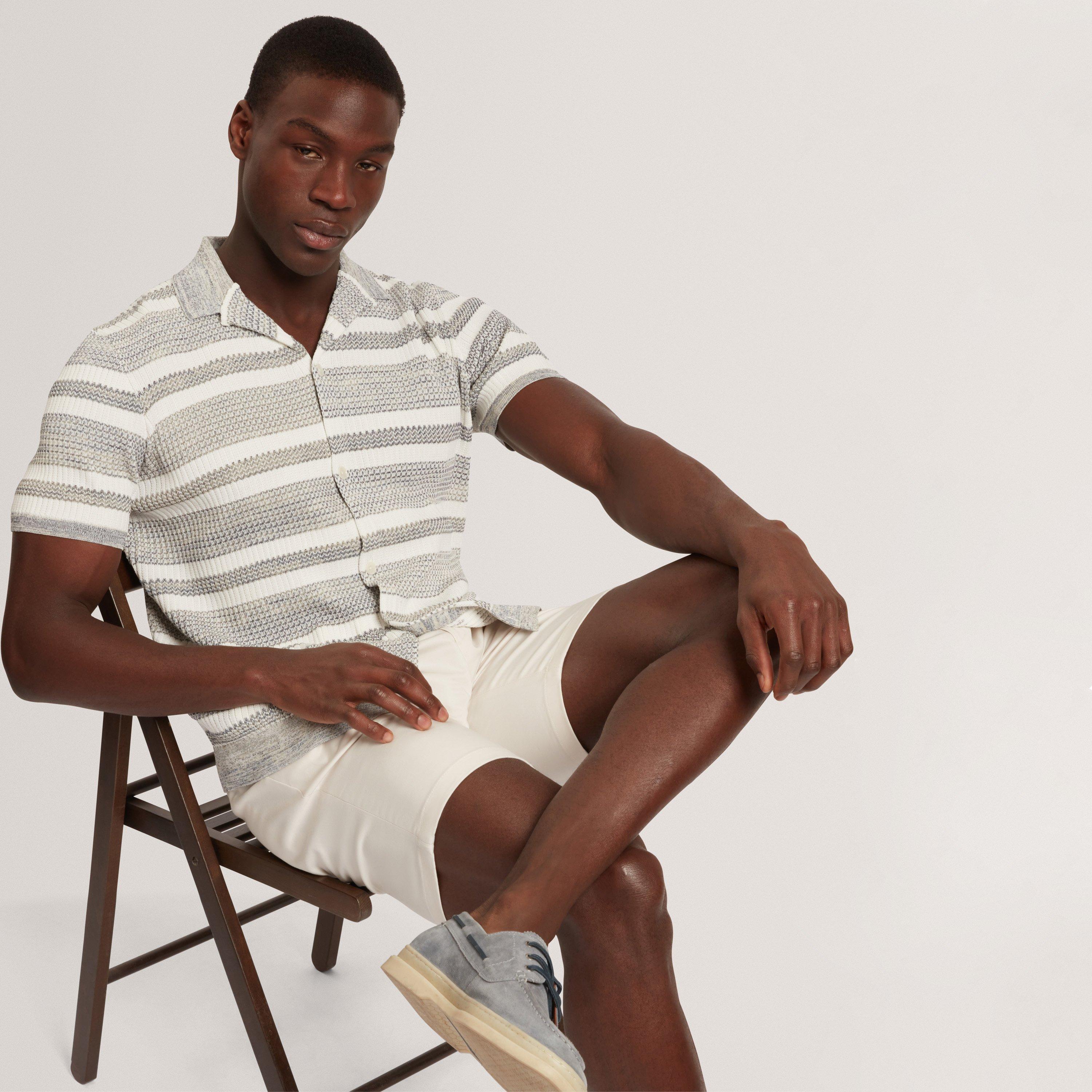 White - Ted Baker - Ted SS Relx StrpShrt Sn62 - 5