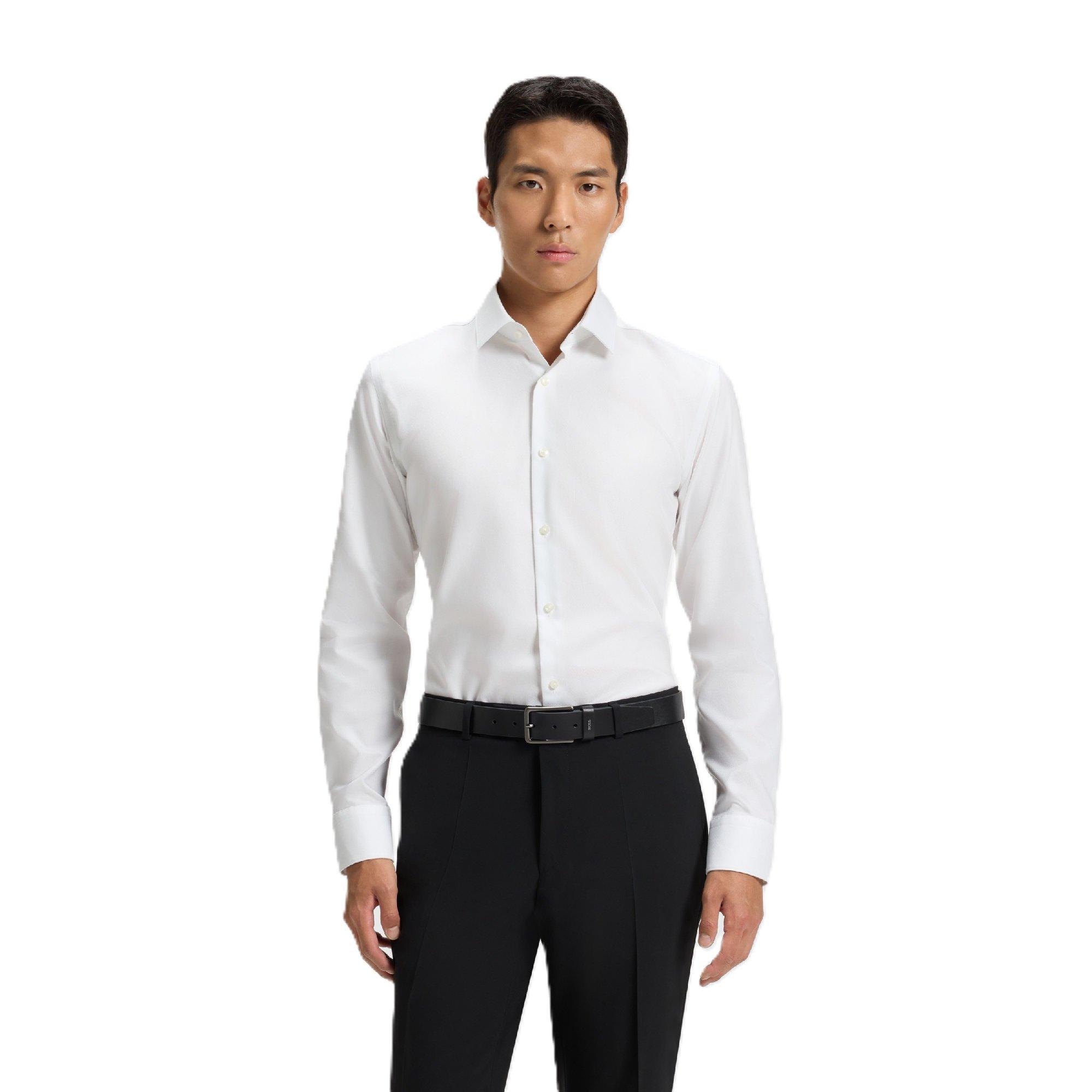 White - Boss - Men's P Hank S Kent Long Sleeve Oxford Shirt - 1