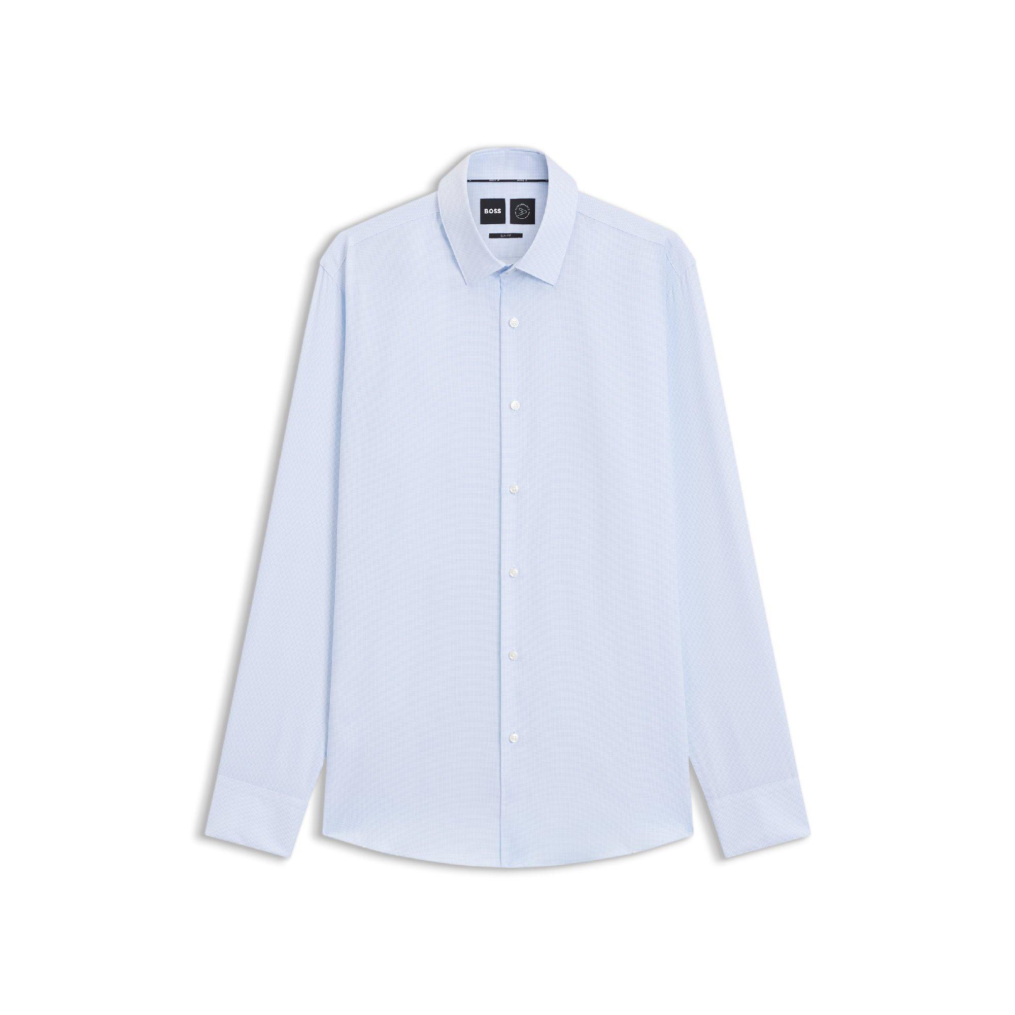 Pastel Blue - Boss - Men's P Hank S Kent Long Sleeve Oxford Shirt - 4