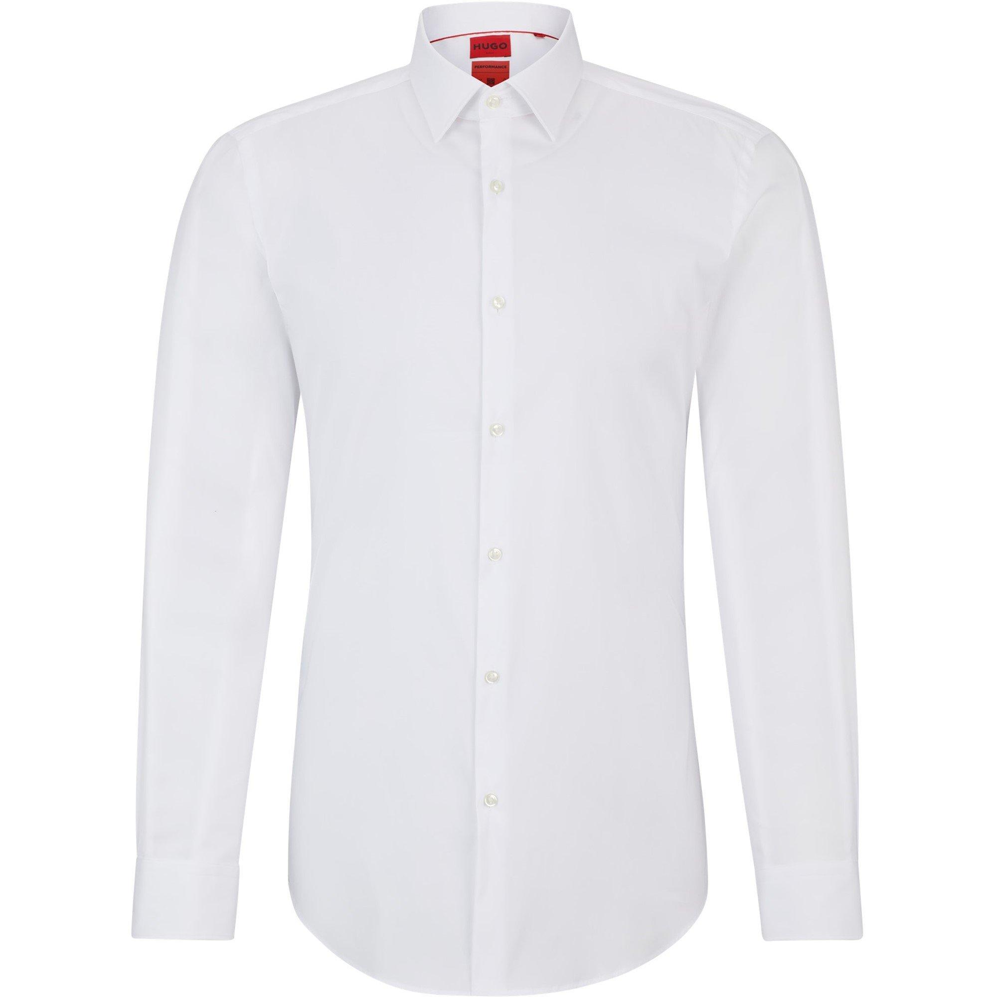 Boss Men's Kenno Long Sleeve Oxford Shirt - Open White - Size 17.5 inch