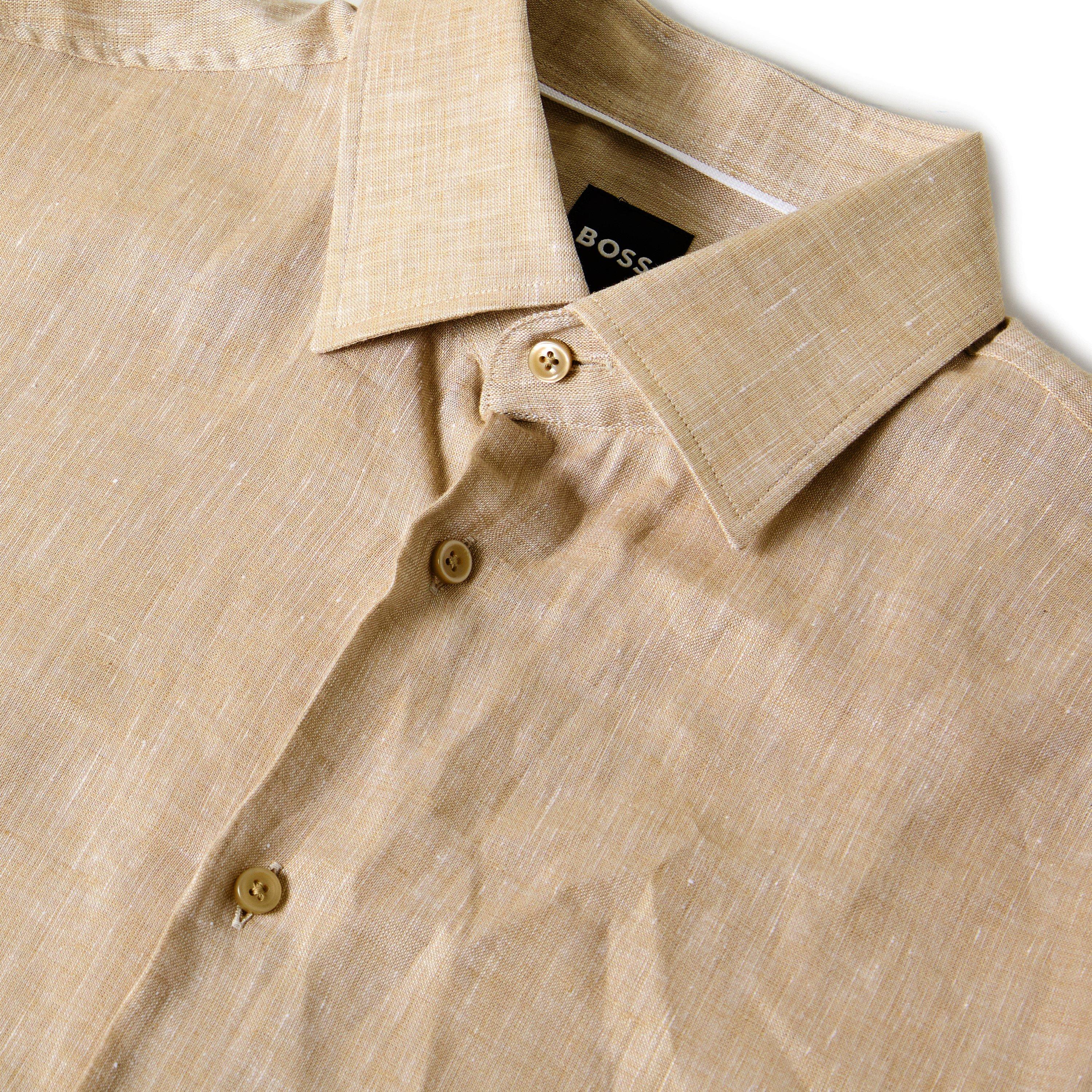 Light Beige - Boss - Men's H Hank Kent Long Sleeve Oxford Shirt - 3
