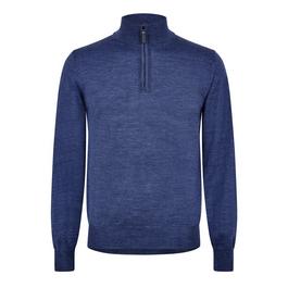 Canali 1 4 Zip Knitted Jumper