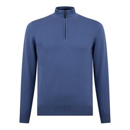 Canali 1 4 Zip Knitted Jumper