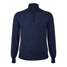 Canali 1 4 Zip Knitted Jumper