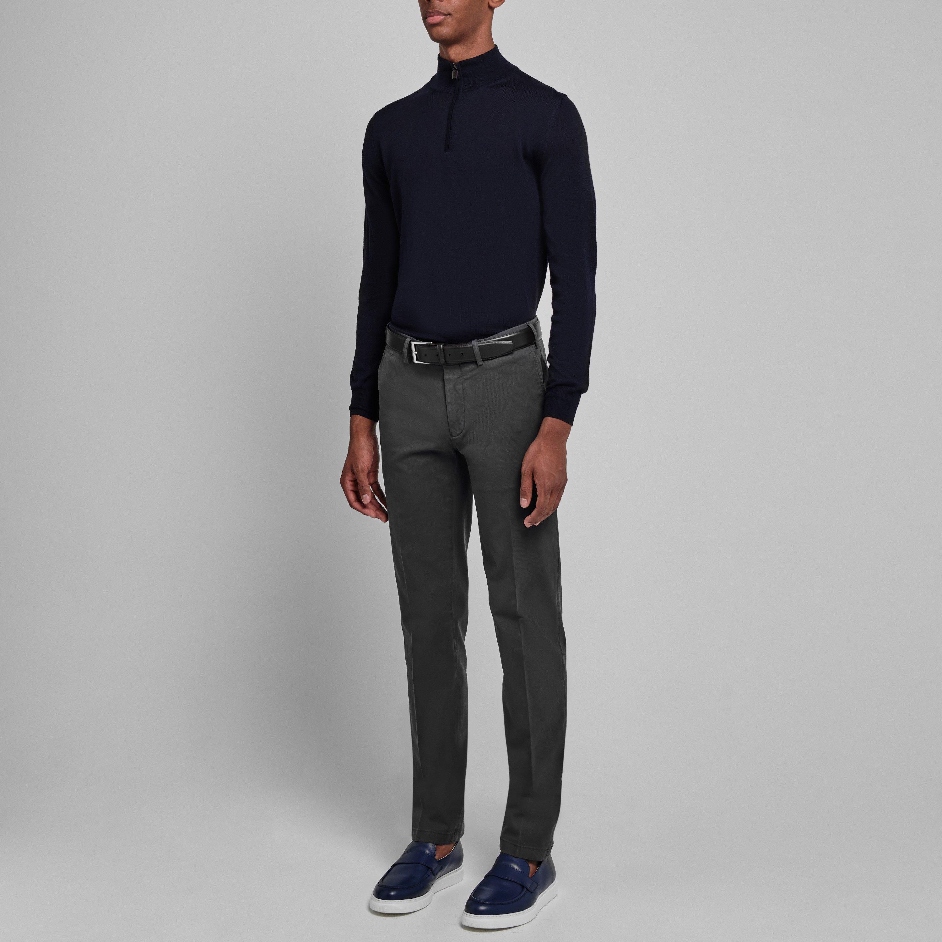 Navy 300 - Canali - quarter Zip Knitted Jumper - 3