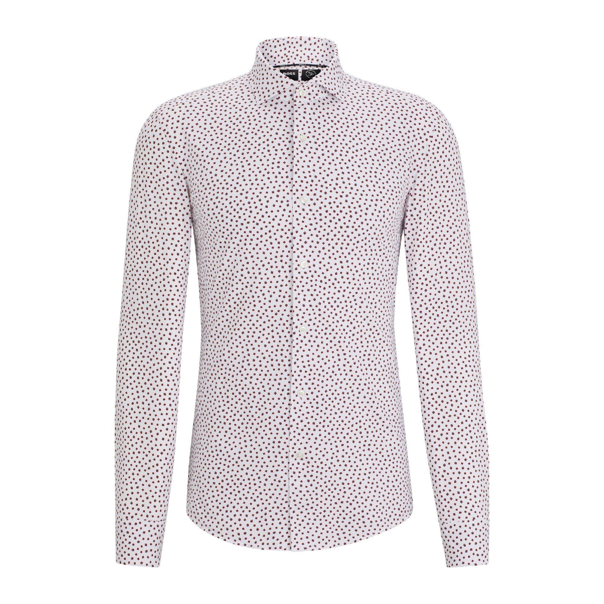 Boss Men's Long Sleeve Oxford Shirt - Open White - 14.5 inch