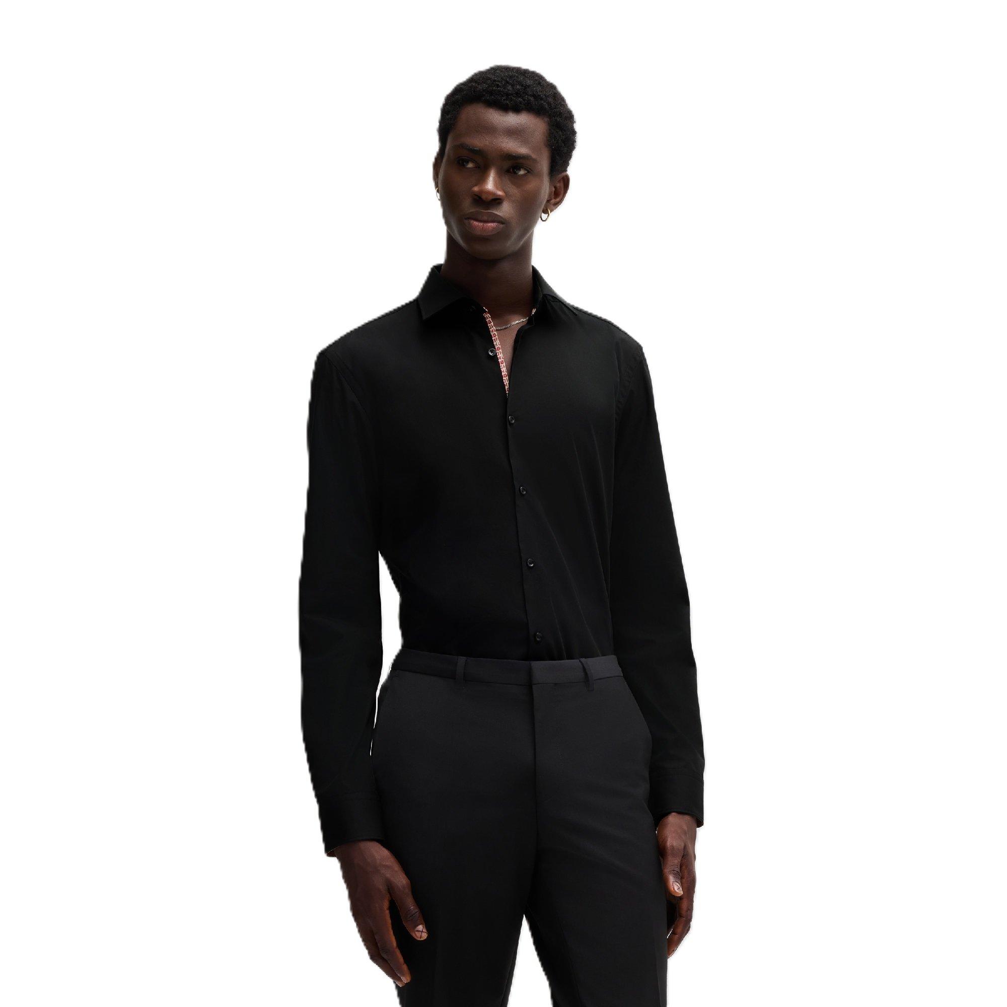 Black - Hugo - Men's Koey Long Sleeve Oxford Shirt - 1