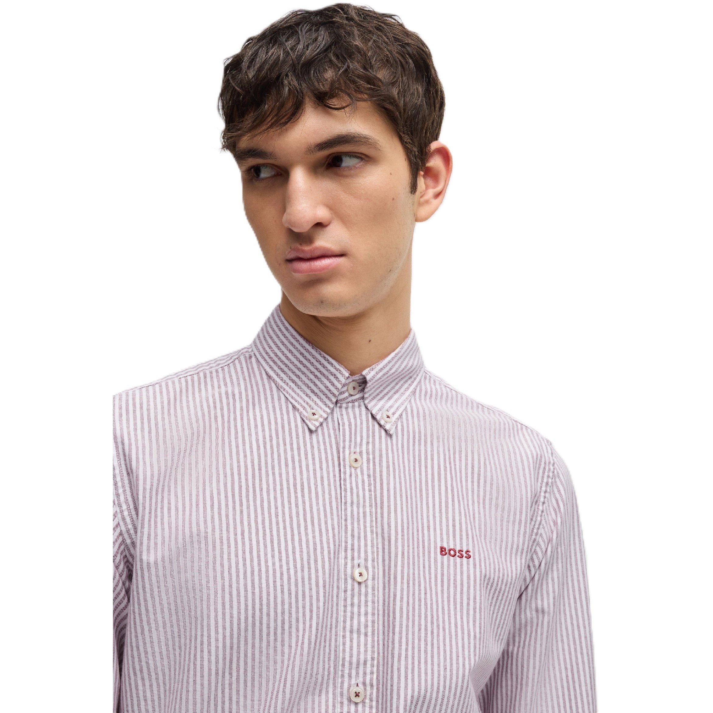 Dark Red - Boss - H-Roan-Bd-E-C1-243 10261880 01 Oxford Shirt Mens - 3