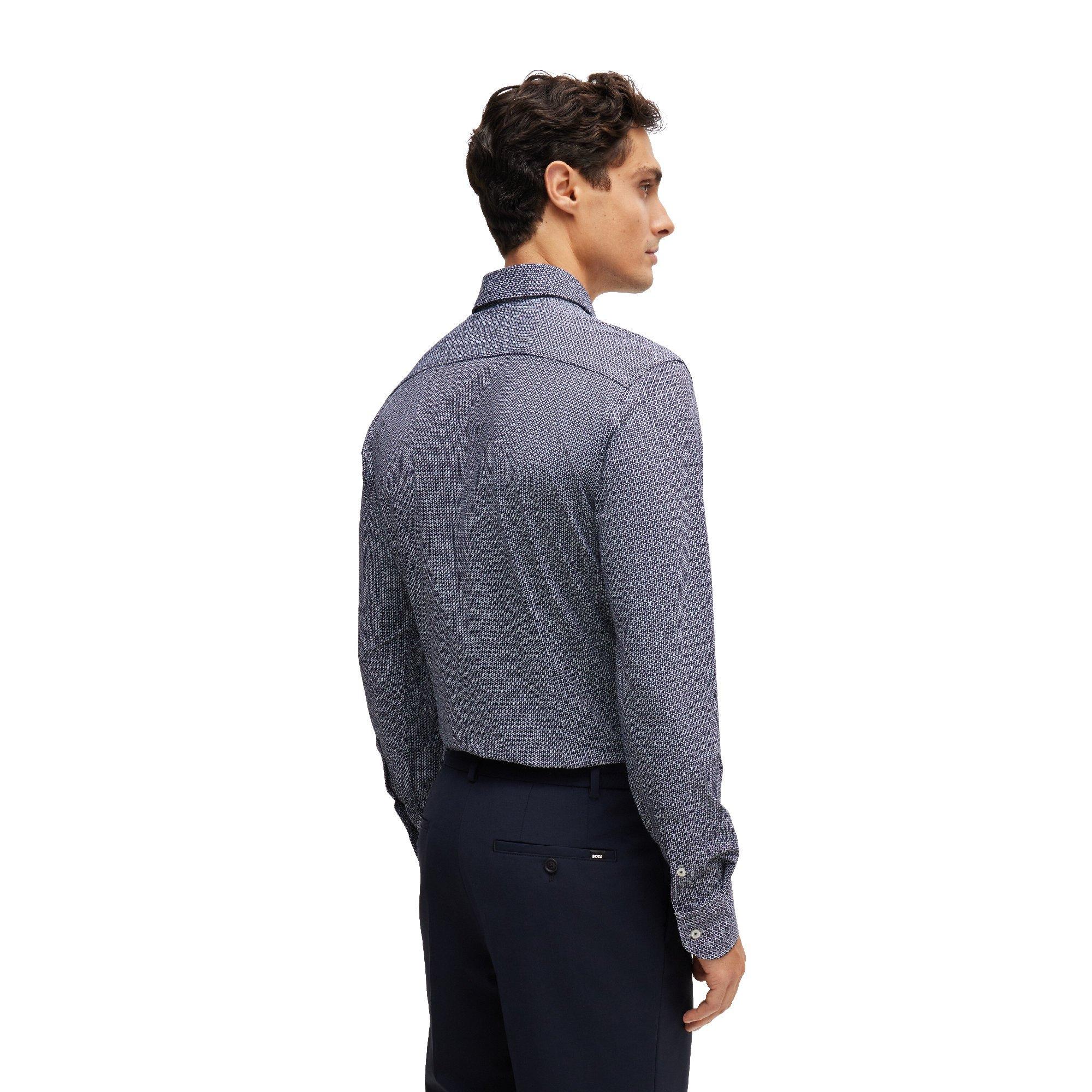Navy - Boss - P-Hank-Kent-C1-222 10262361 01 Oxford Shirt Mens - 2