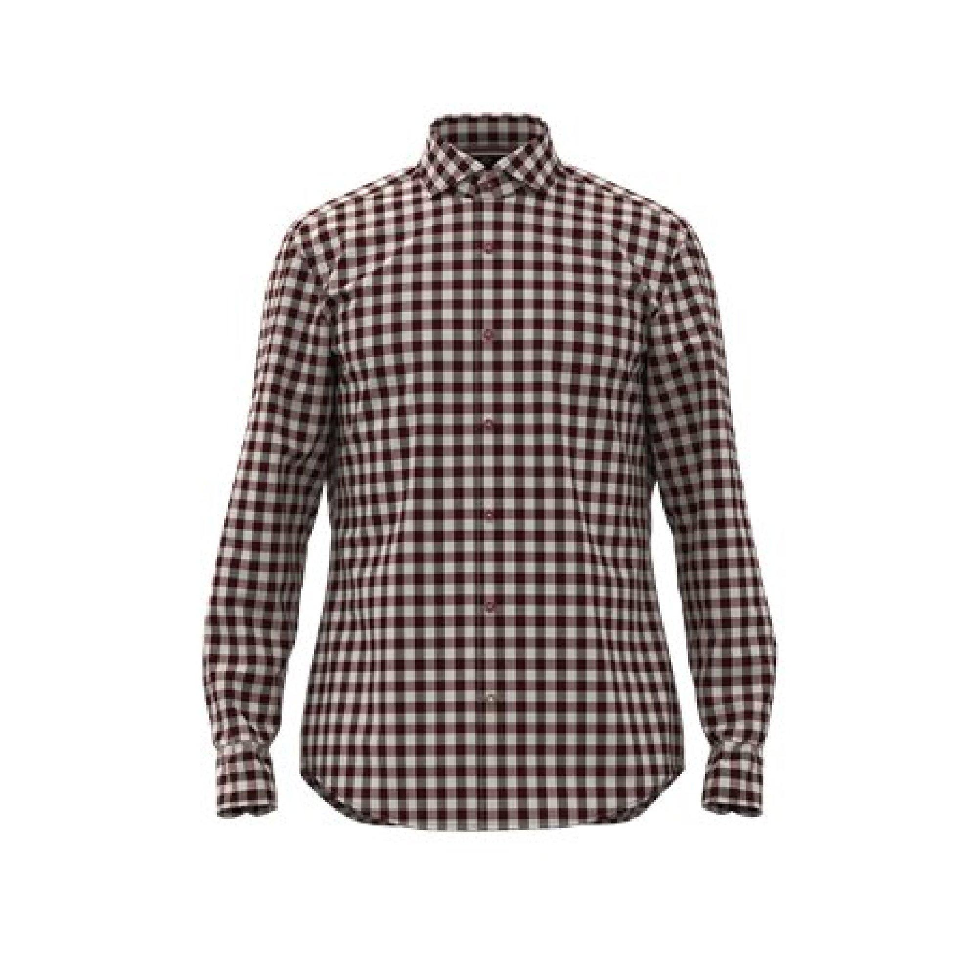 Dark Red - Boss - Men's C Hal Spread Long Sleeve Oxford Shirt - 1