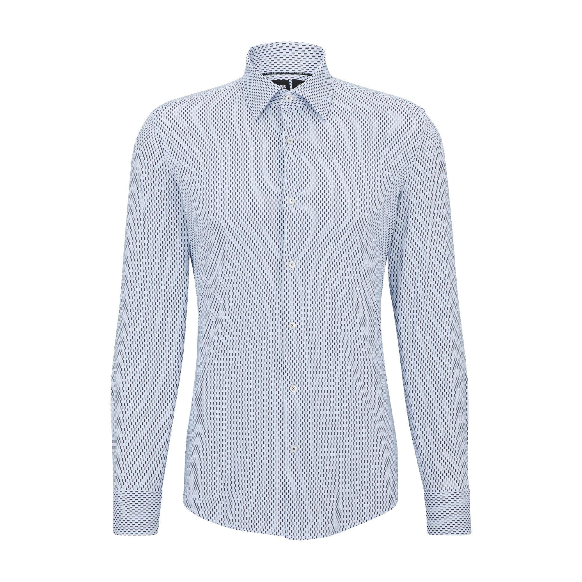 Pastel Blue - Boss - Men's P Hank Kent Long Sleeve Oxford Shirt - 1