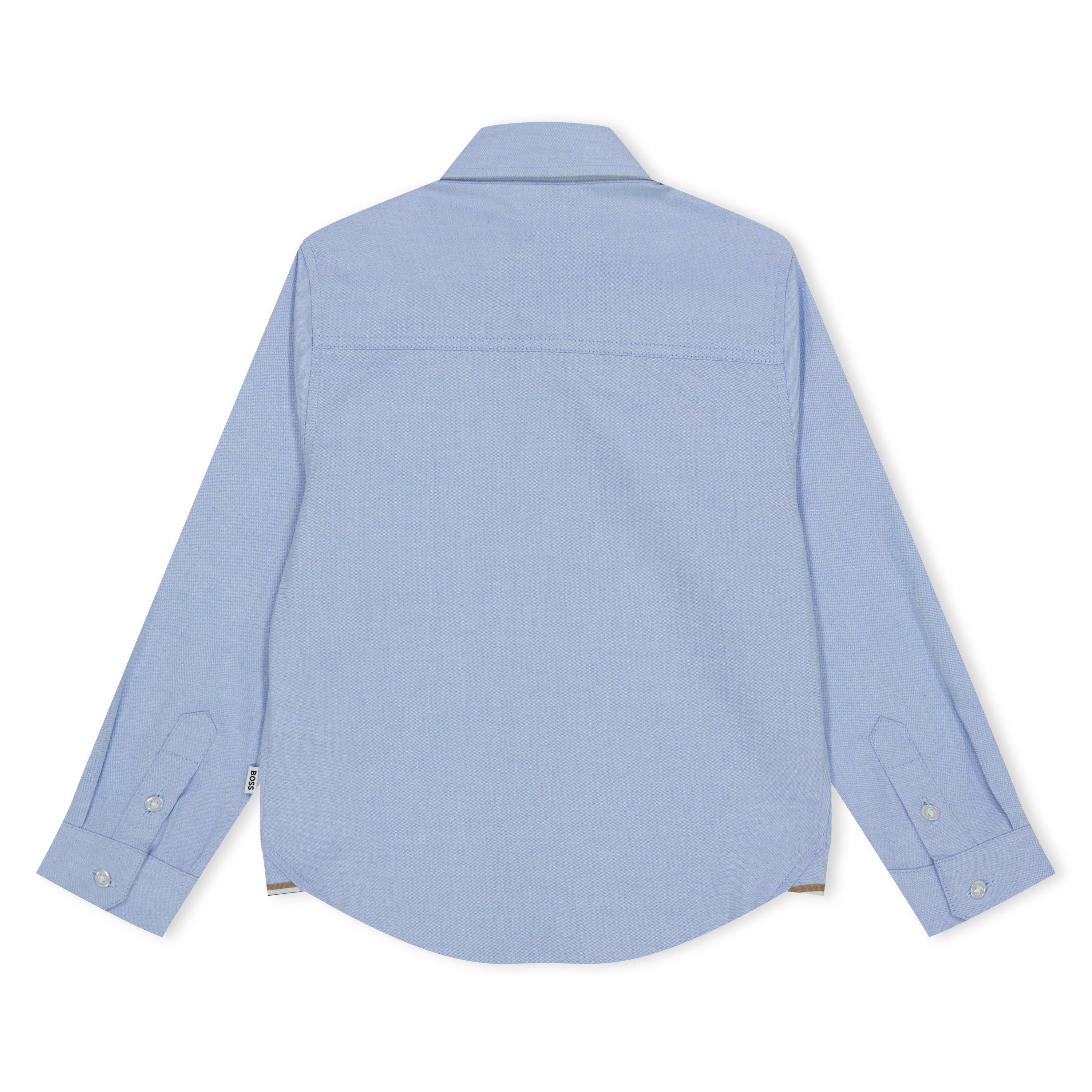 Pale Blue 77D - Boss - Kids Logo Impeccable Tailoring Shirt - 2