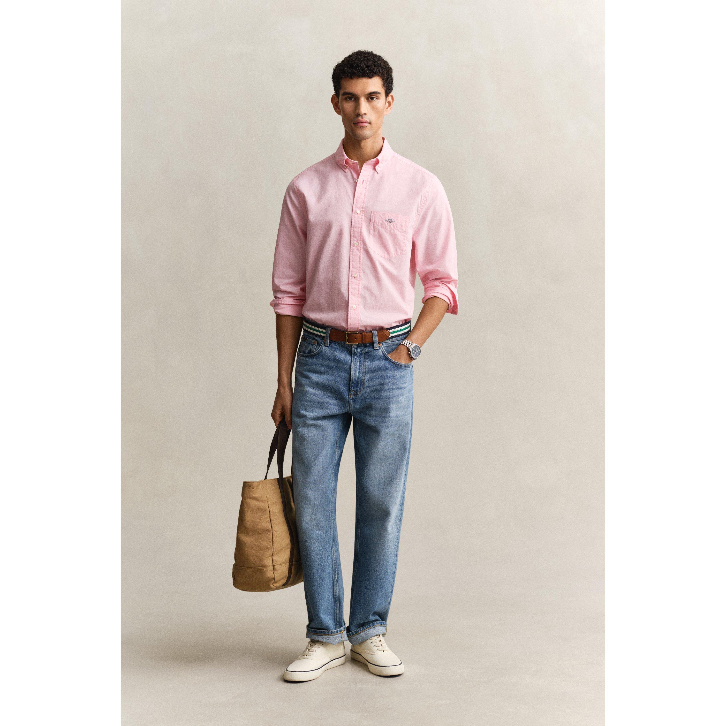 Washed Pink 666 - Gant - Regular Fit Poplin Shirt - 3