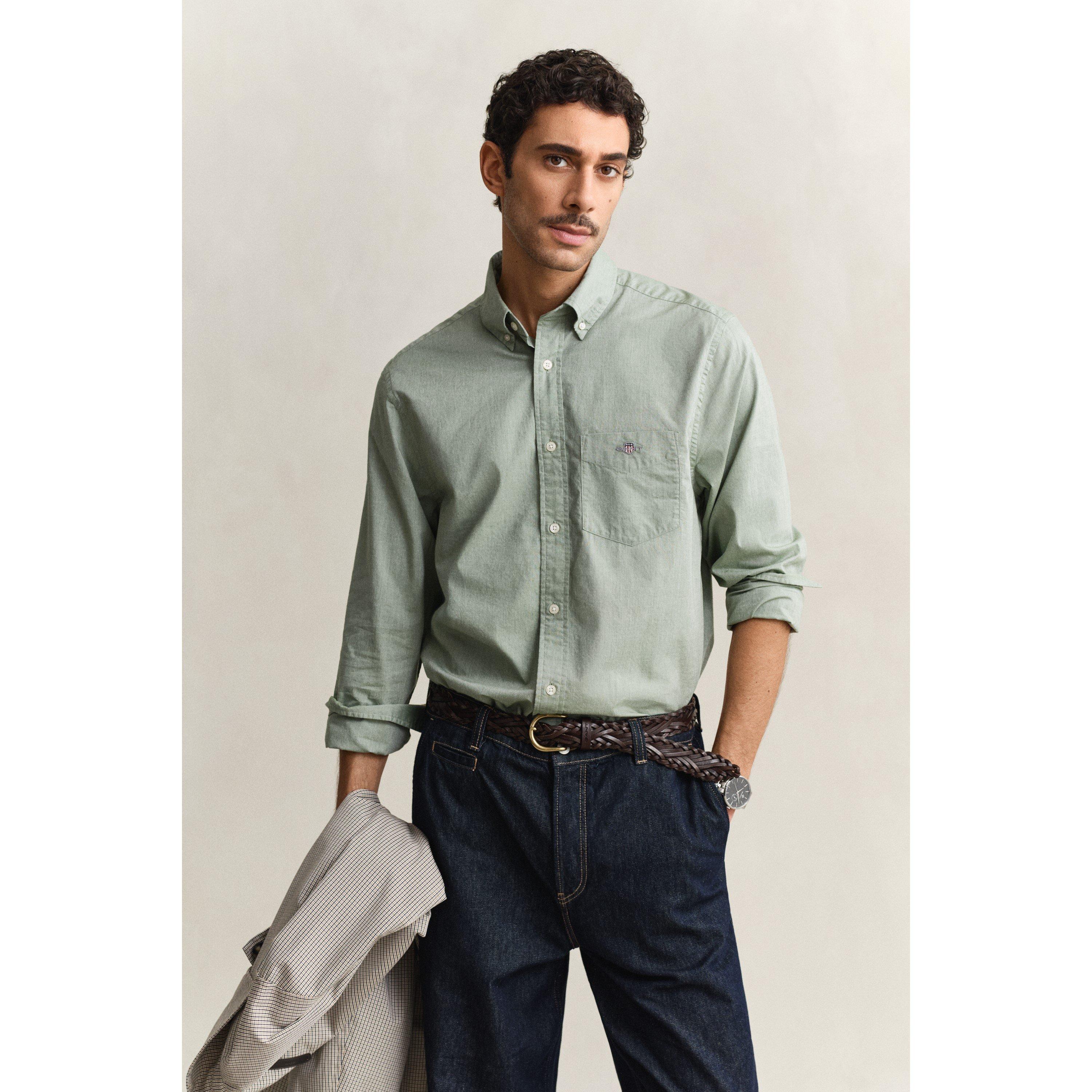 Gant Regular Fit Poplin Shirt - Herb Green 354 - M