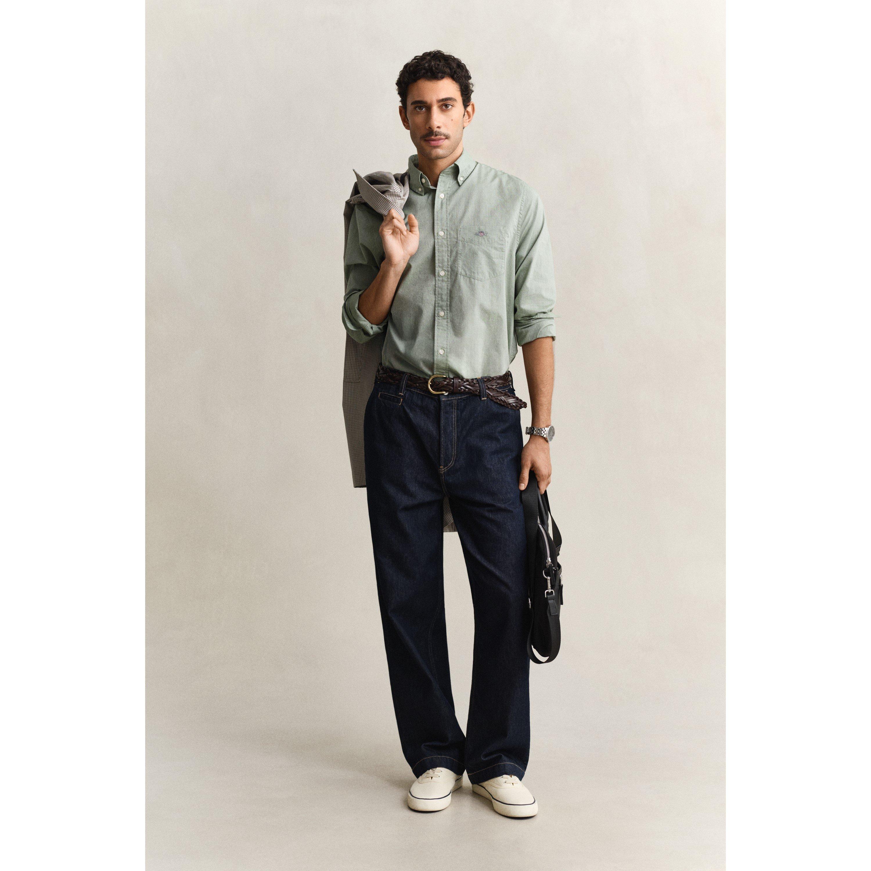 Herb Green 354 - Gant - Regular Fit Poplin Shirt - 3