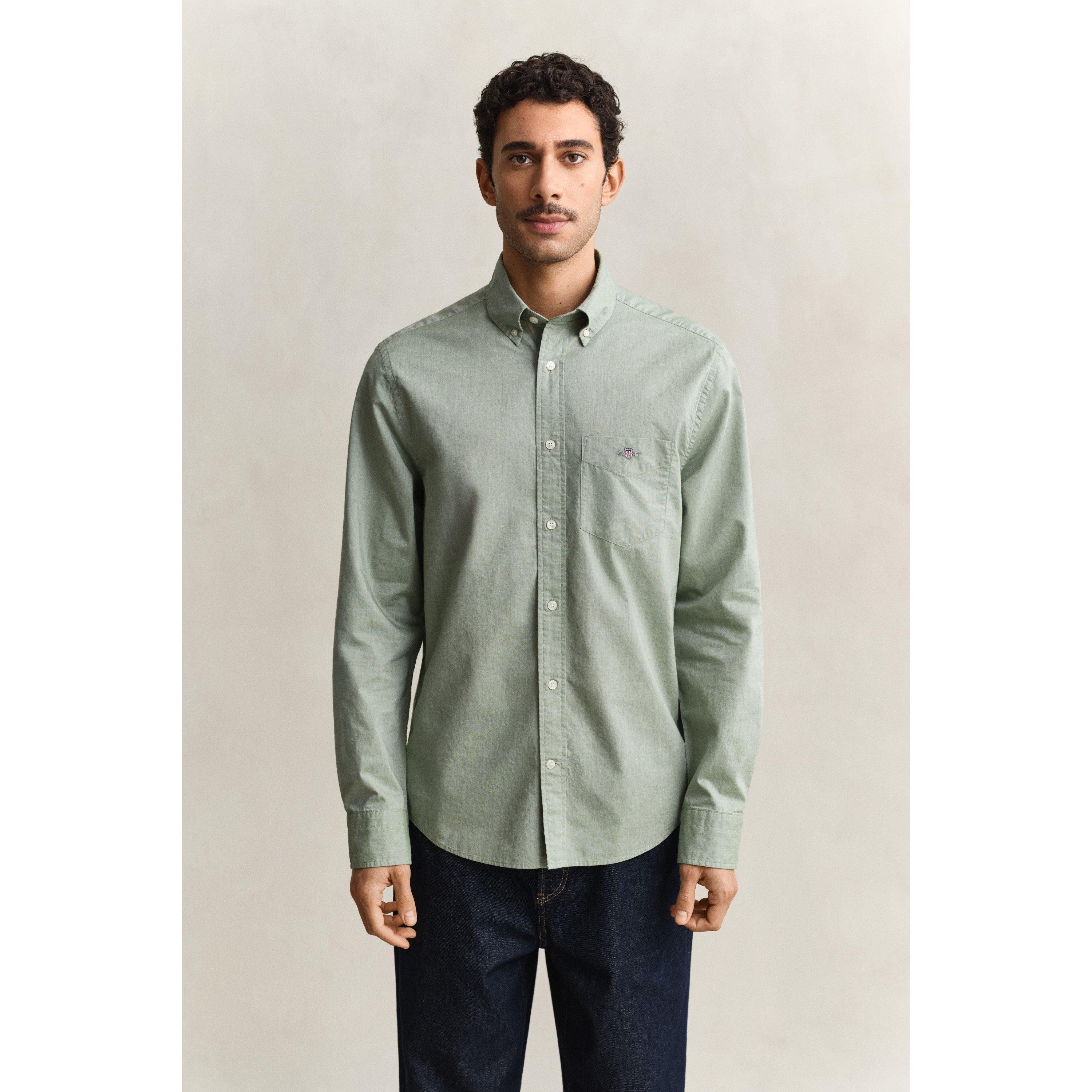 Herb Green 354 - Gant - Regular Fit Poplin Shirt - 4
